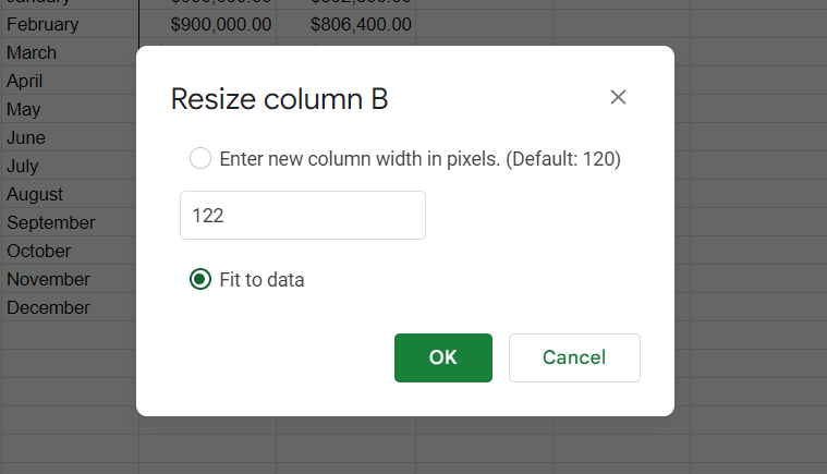 Increase Column Width to Fit Data