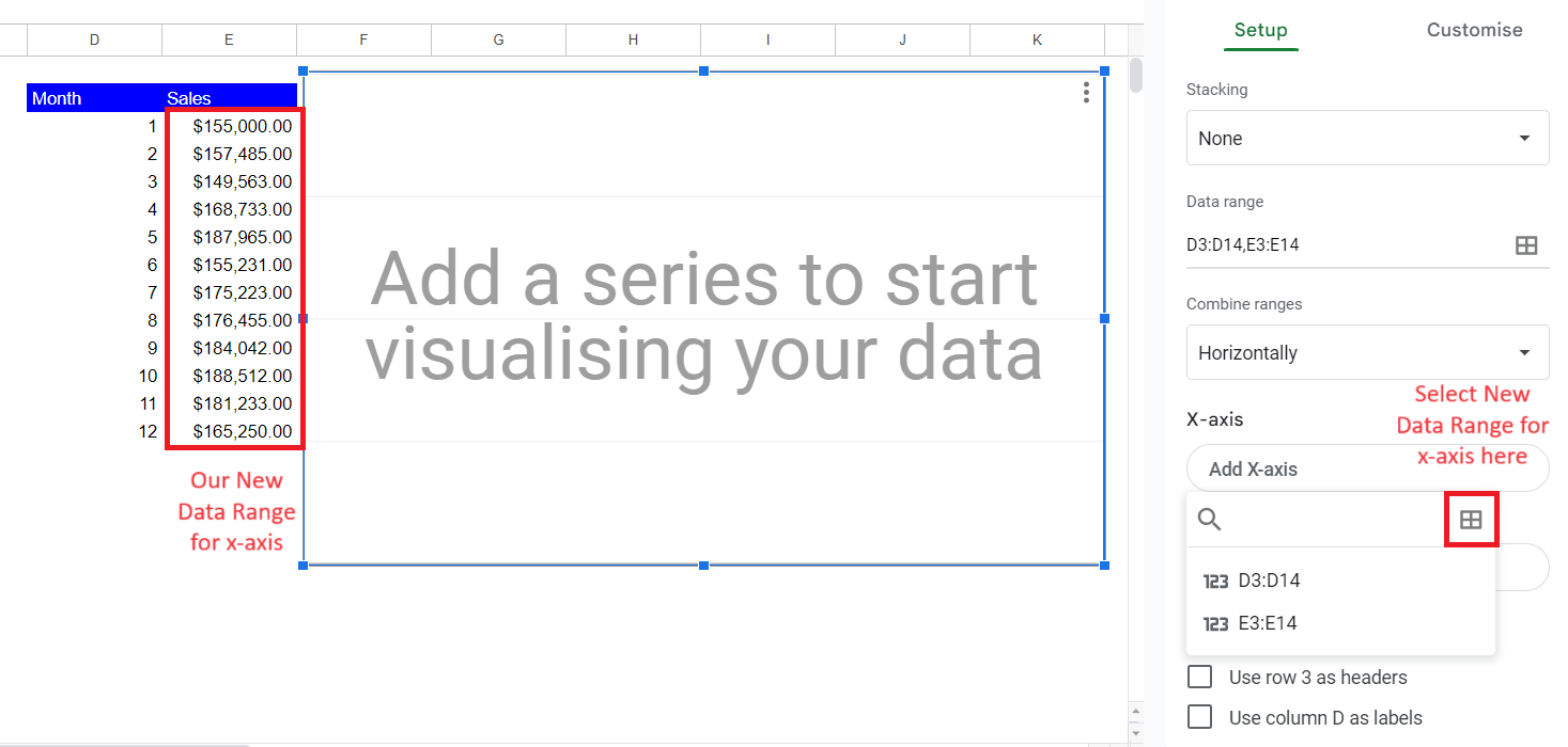 Switch Axes in Google Sheets Chart Editor