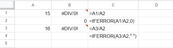 IFERROR with a Blank Cell Google Sheets