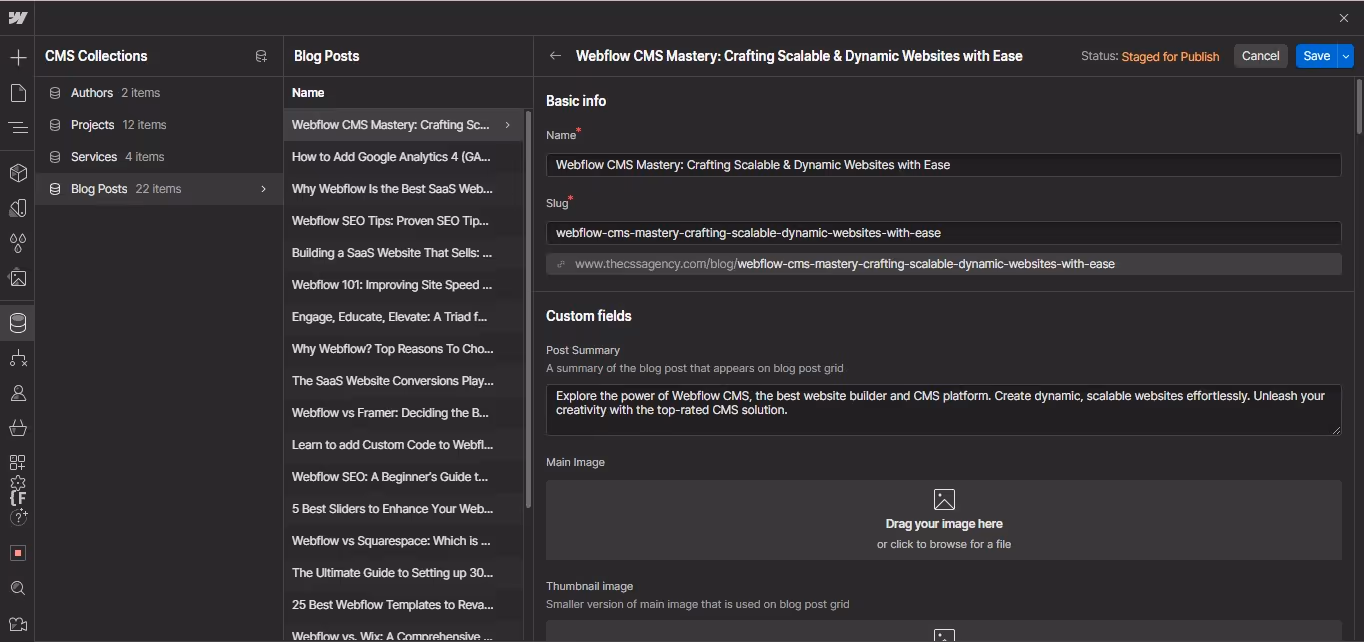 Webflow CMS