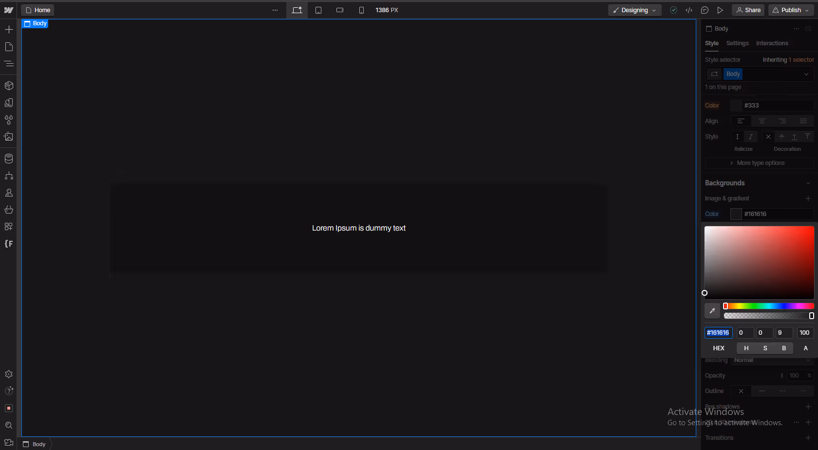 Webflow border gradient