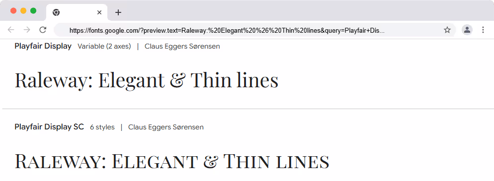 Playfair Display Fonts