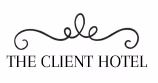 The Client Hotel logo with elegant swirl design above the text.