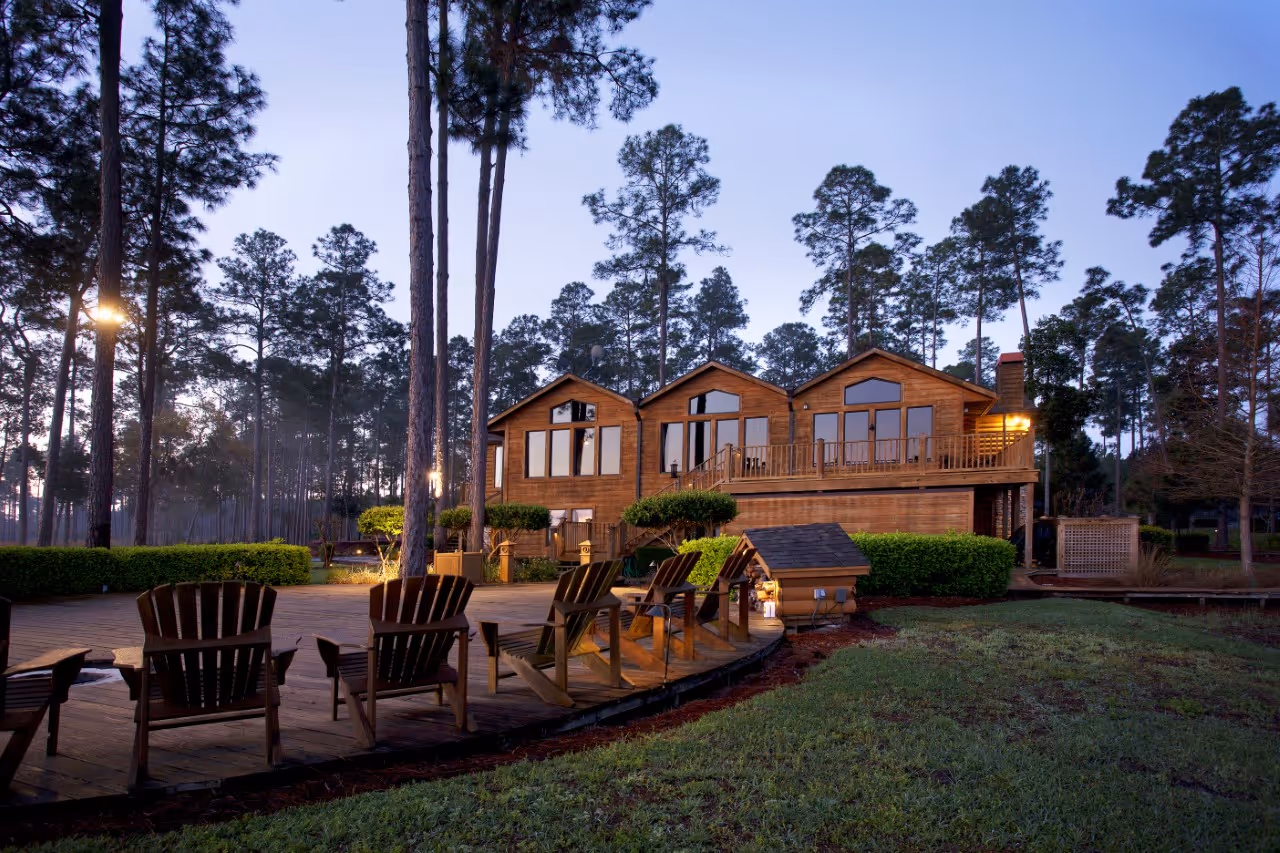 Lodge deck and outside seating