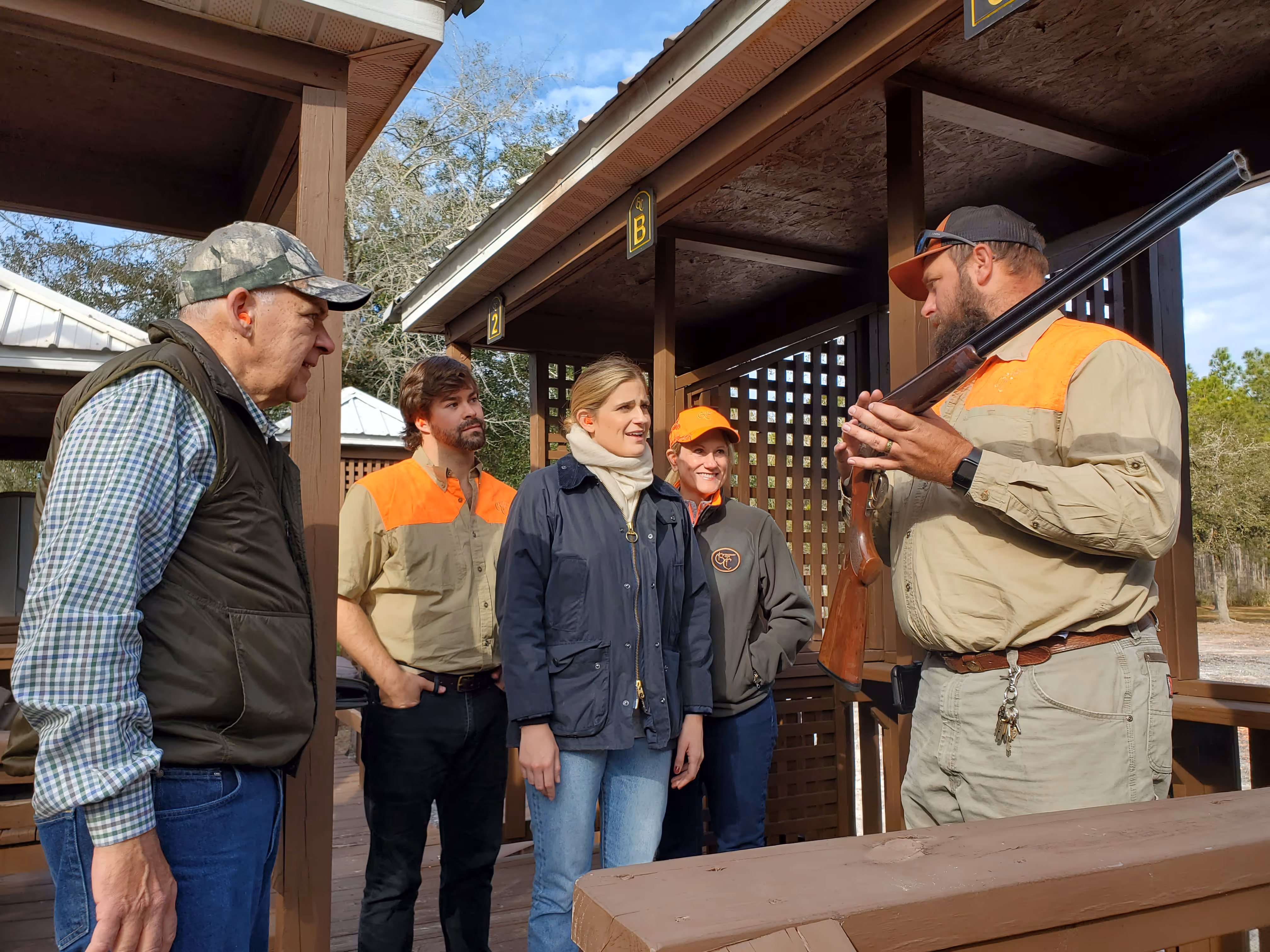 Members listening to hunting instructor