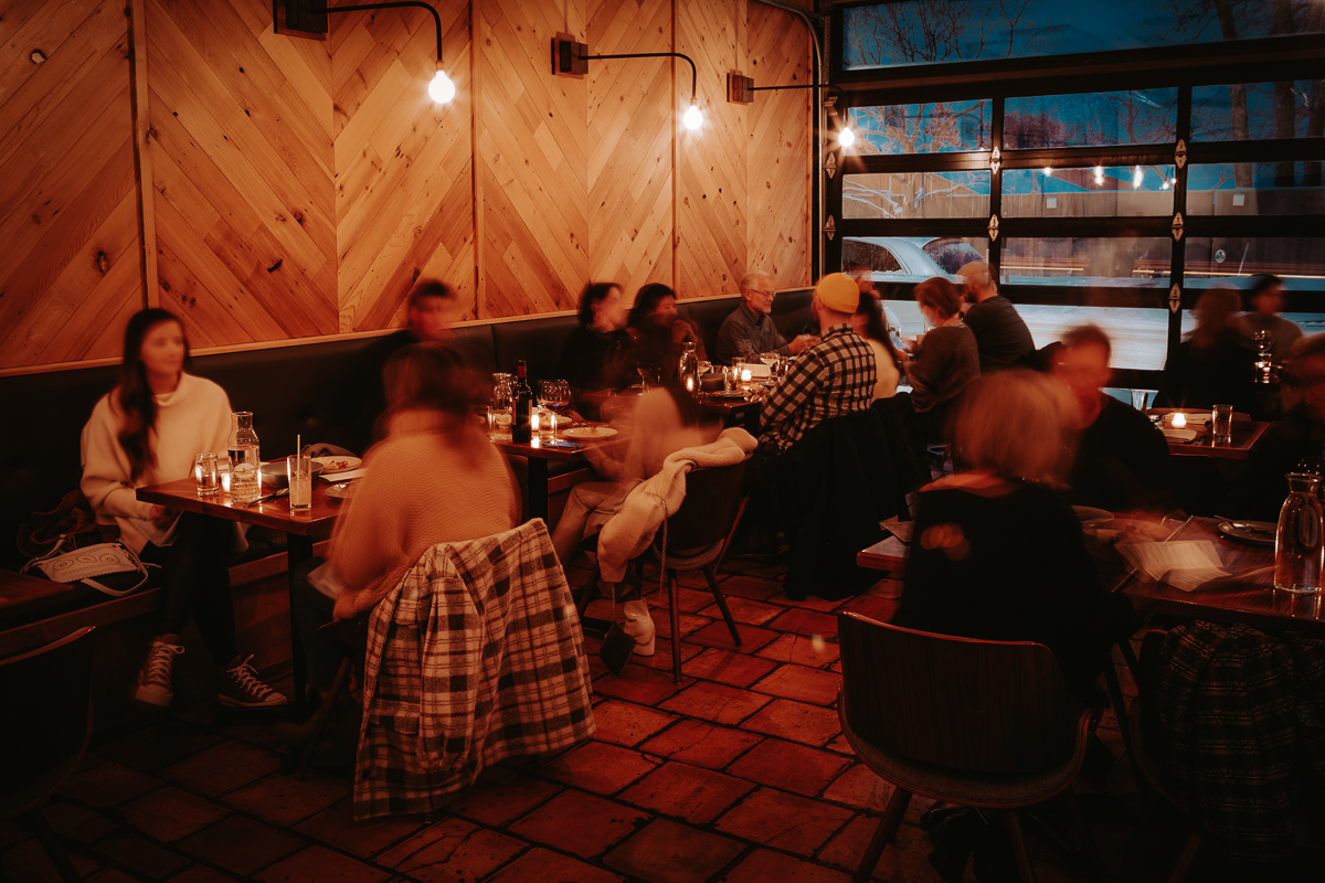 The dining area of The Antler Room.