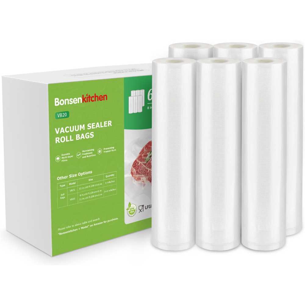 [Amazon] 6-Pack Bonsenkitchen Vacuum Sealer Rolls (8" x 16') - $6.79 (was $20.99)