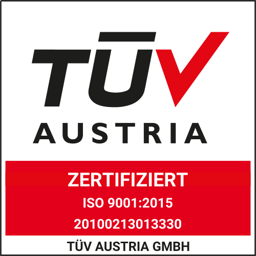 TÜV Logo Austria - Zertifiziert ISO 9001:2015