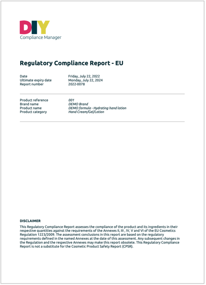 EU cosmetic safety assessment