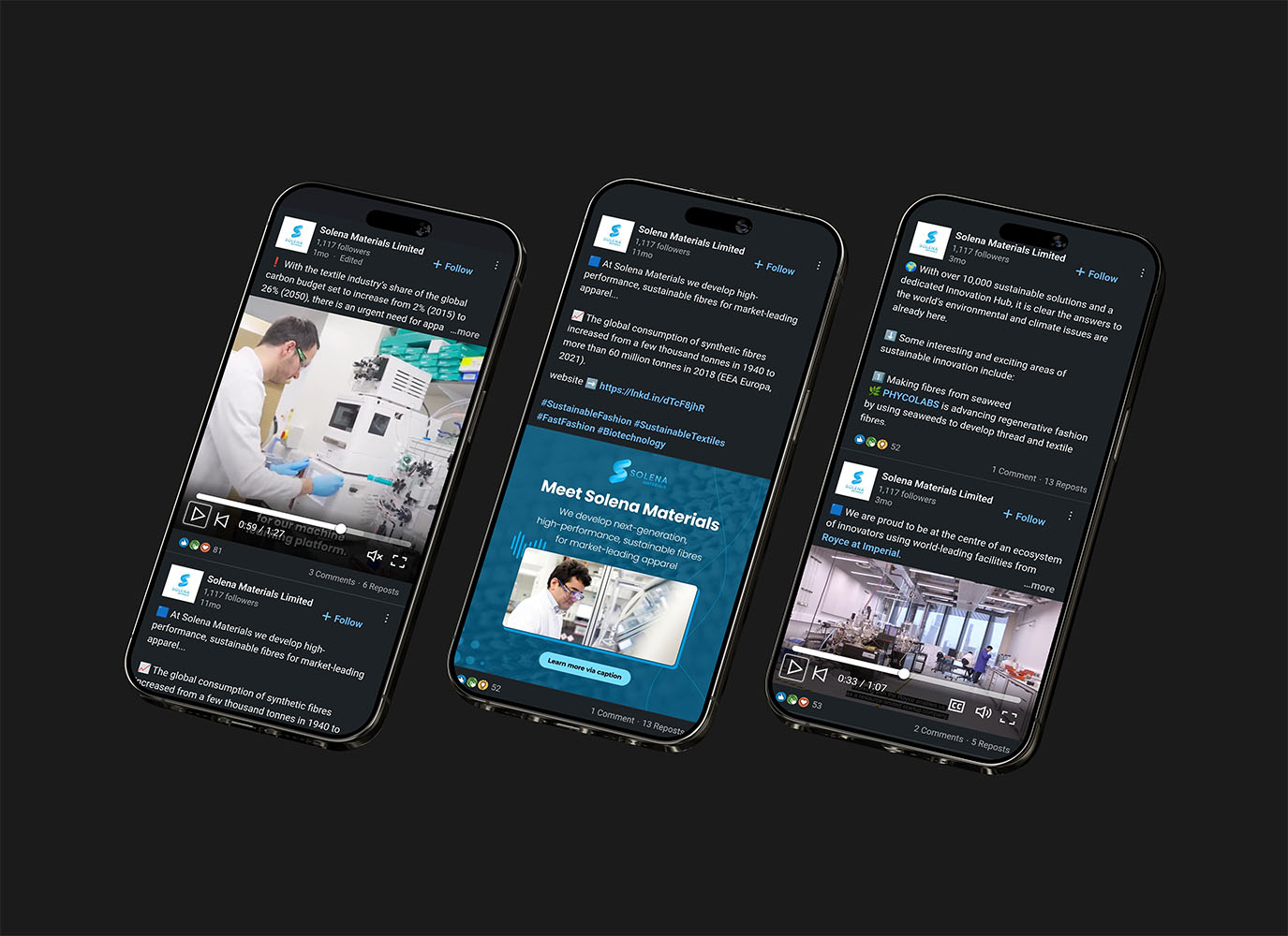 Mockup of Adopter's social media kickstart for Solena Materials.