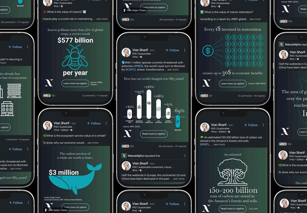 Mockup of the social media kickstart for Nature Alpha.