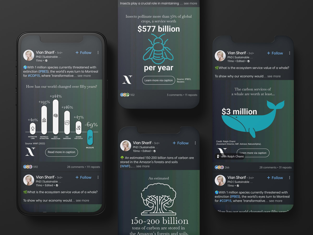Mockup of the social media kickstart for Nature Alpha.