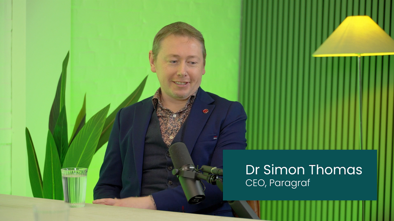 Dr Simon Thomas, CEO of Paragraf, on Adopter's Scaling Green-Tech podcast