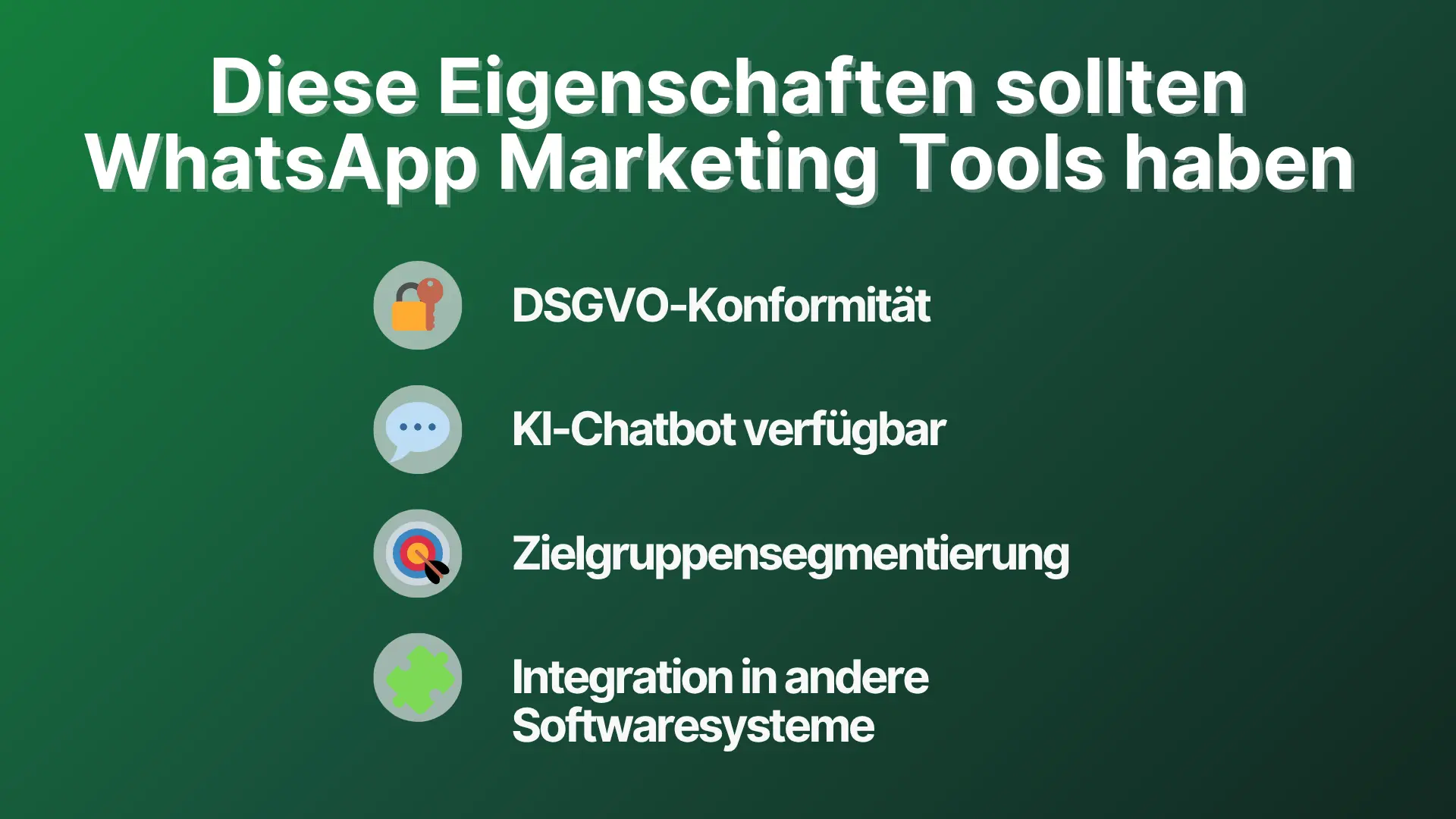 Eigenschaften WhatsApp Marketing Tools