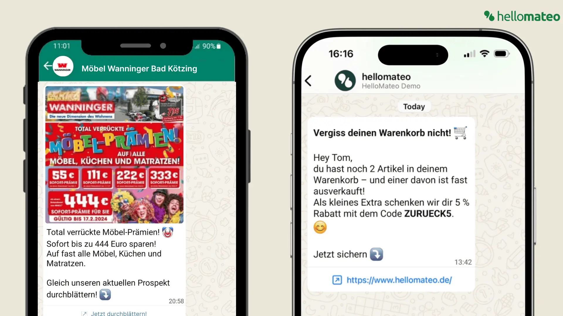Beispiel für WhatsApp Marketing
