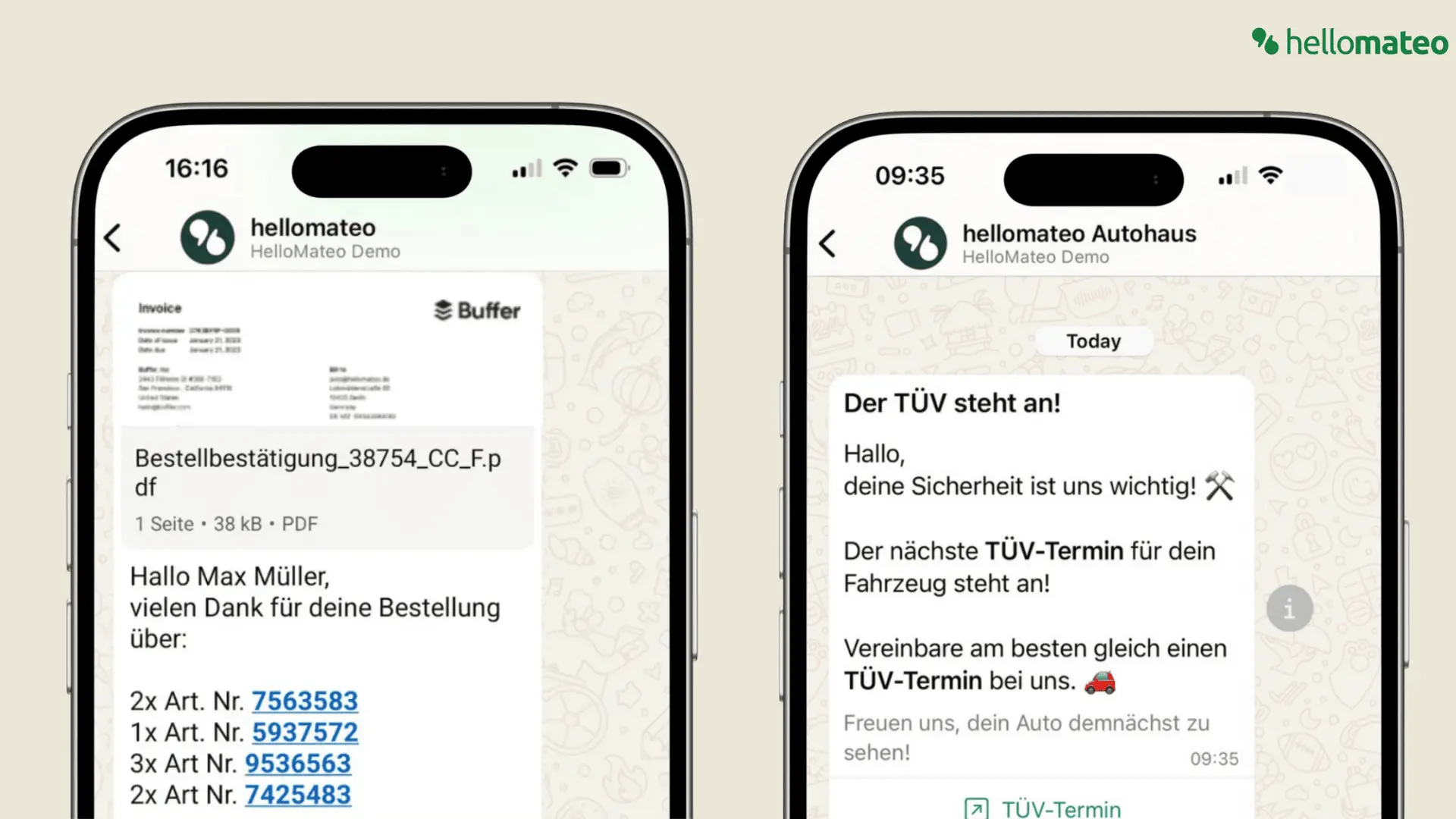 Beispiel für WhatsApp Marketing
