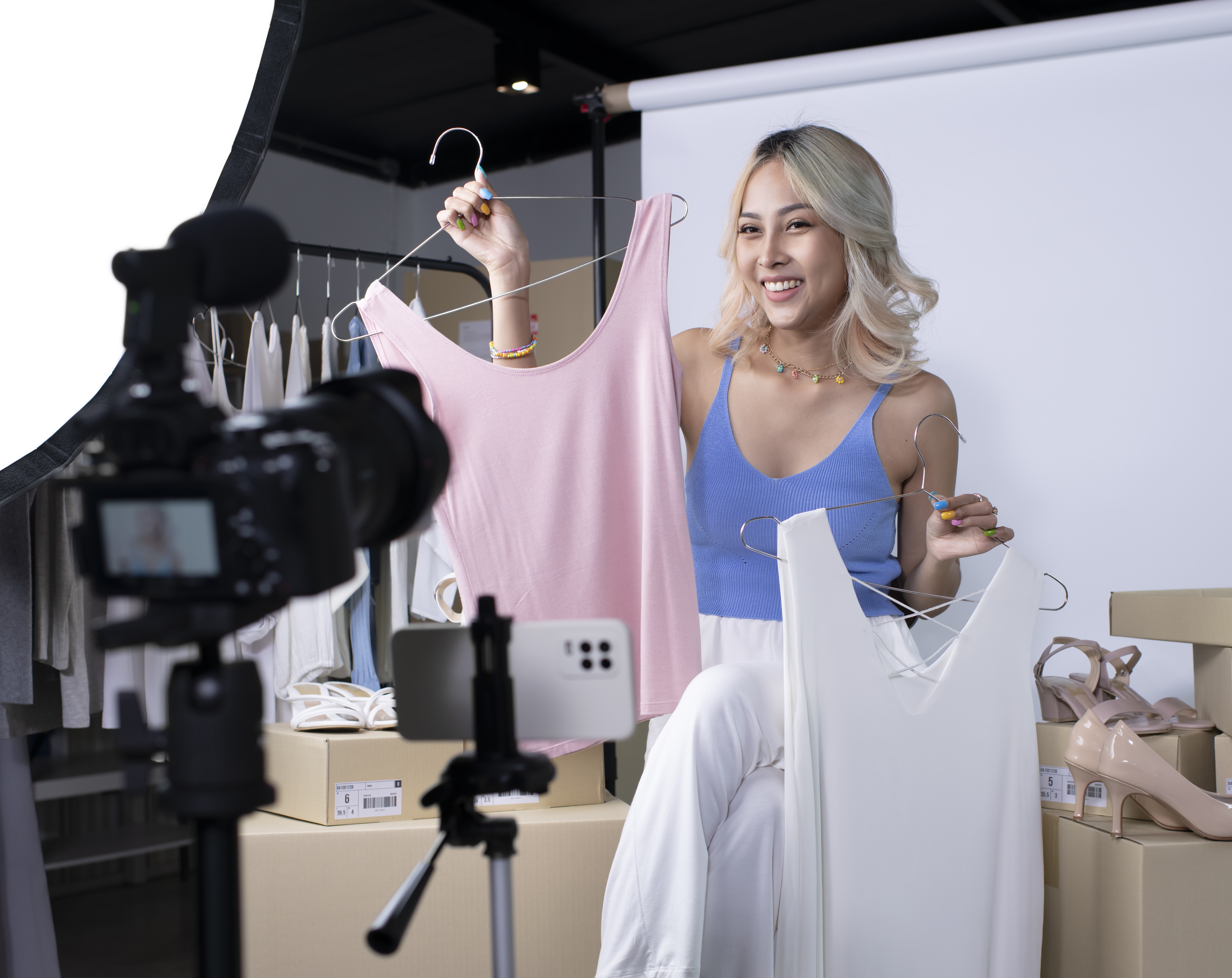 Tournage d'une vidéo de communication pour des vêtements 