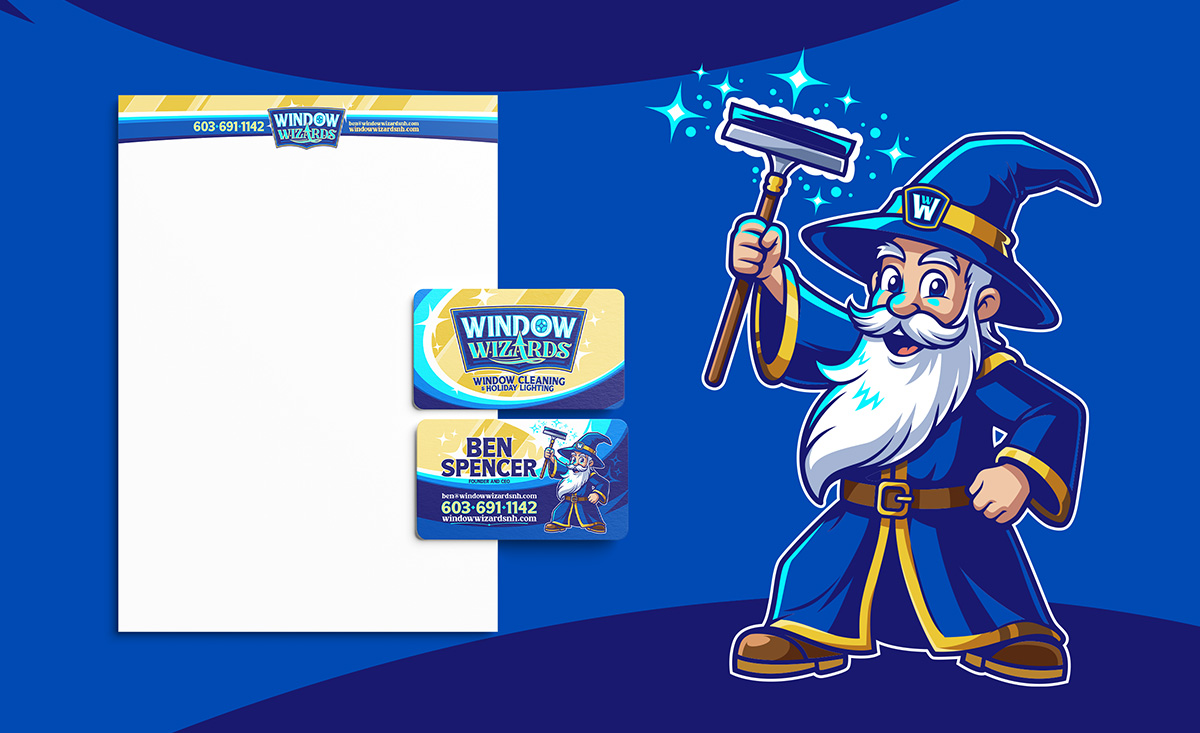 Home service mascot branding and collateral