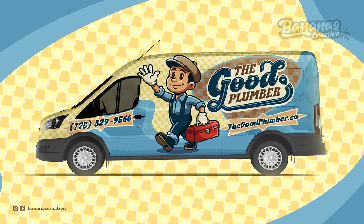 The Good Plumber vehicle wrap design by Bananas Creative