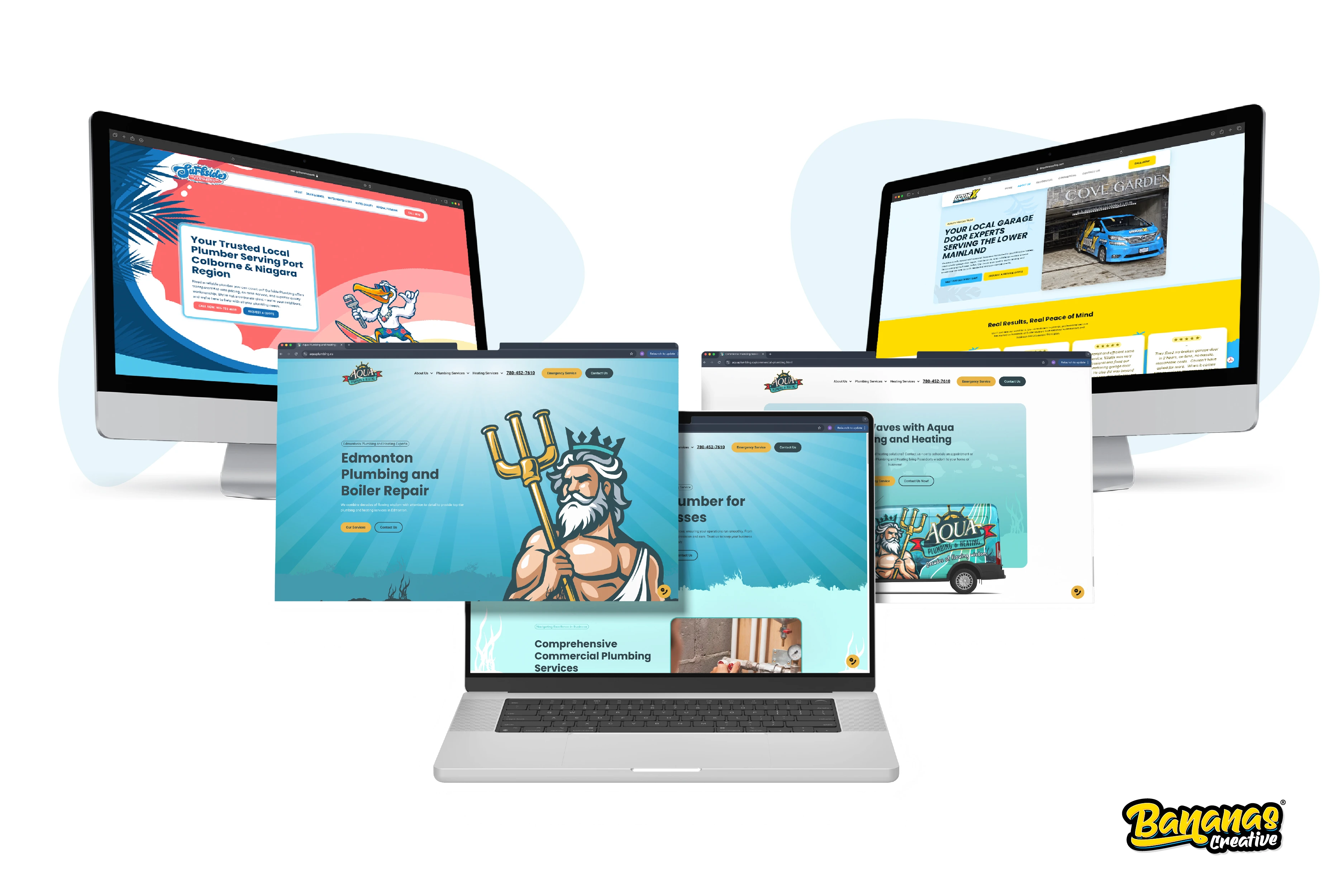 Websites developed by Bananas Creative following a branding and marketing strategy