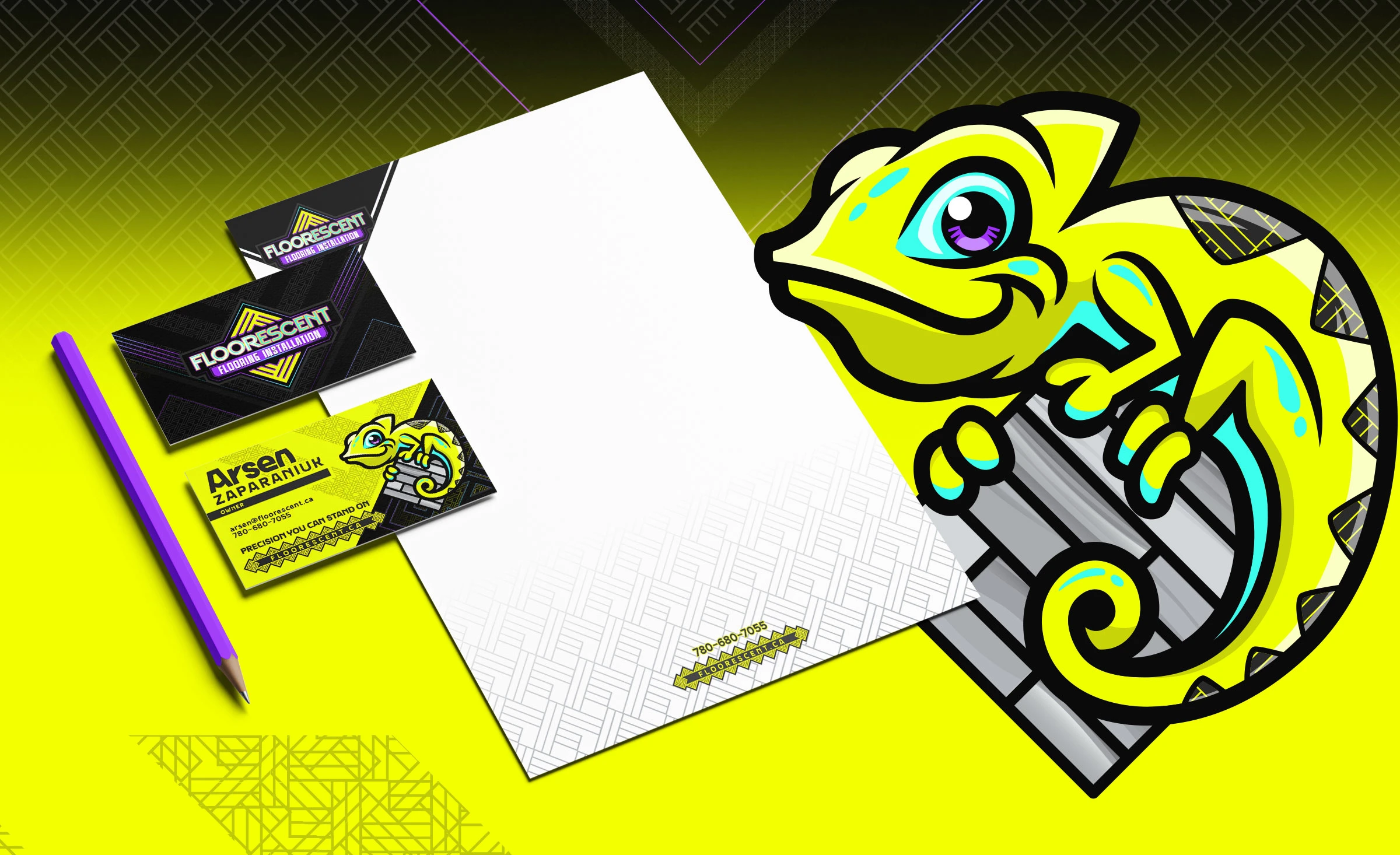  Floorescent Marketing Materials including business cards and letterhead designed by Bananas Creative