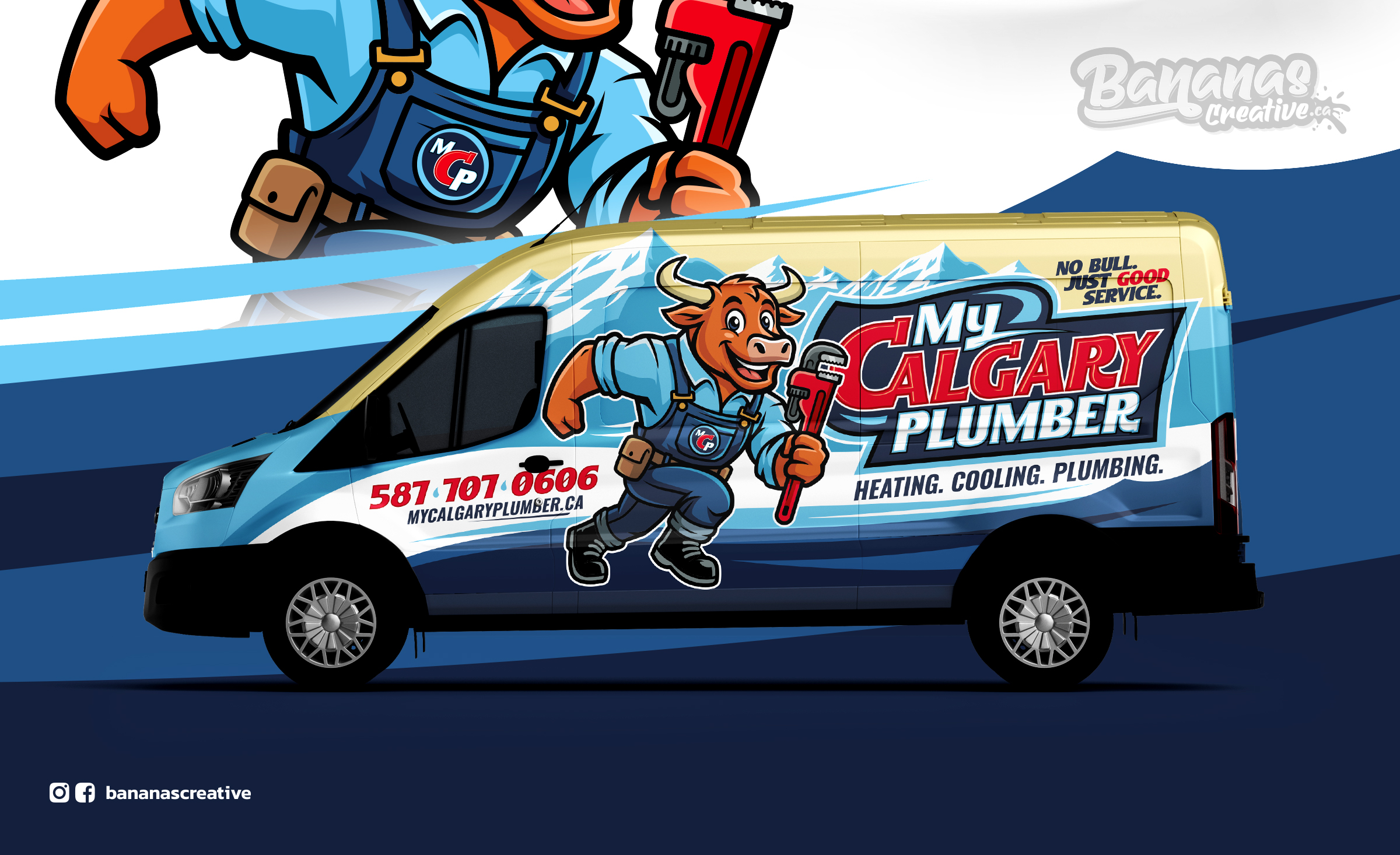 My Calgary Plumber van wrap designed by Bananas Creative.
