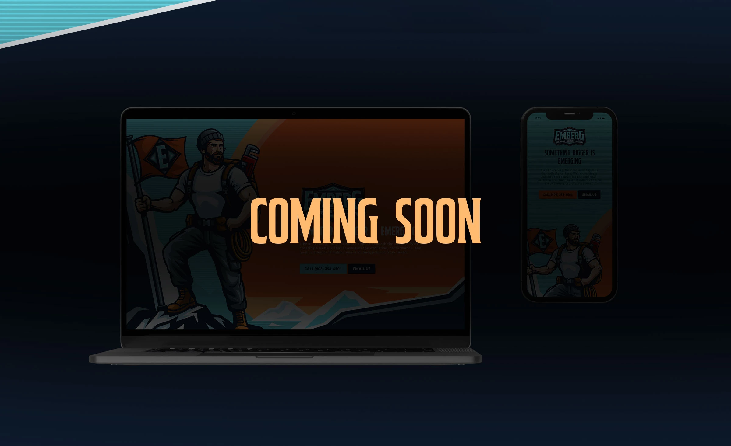 Emberg Plumbing, Heating and Cooling website designed by Bananas Creative