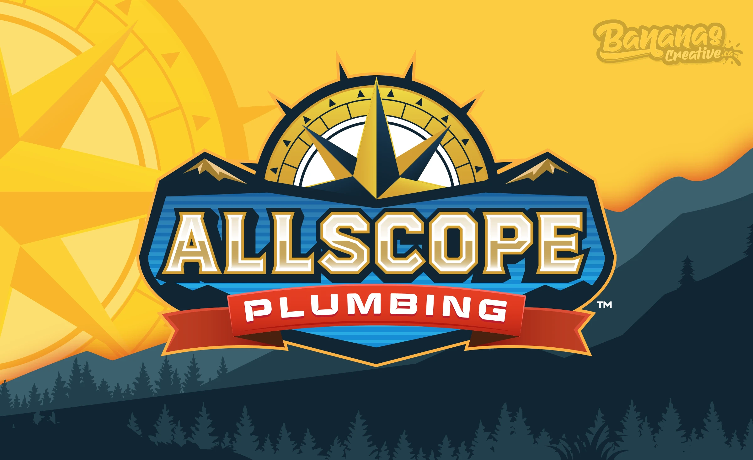Allscope Plumbing brand identity developed by Bananas Creative