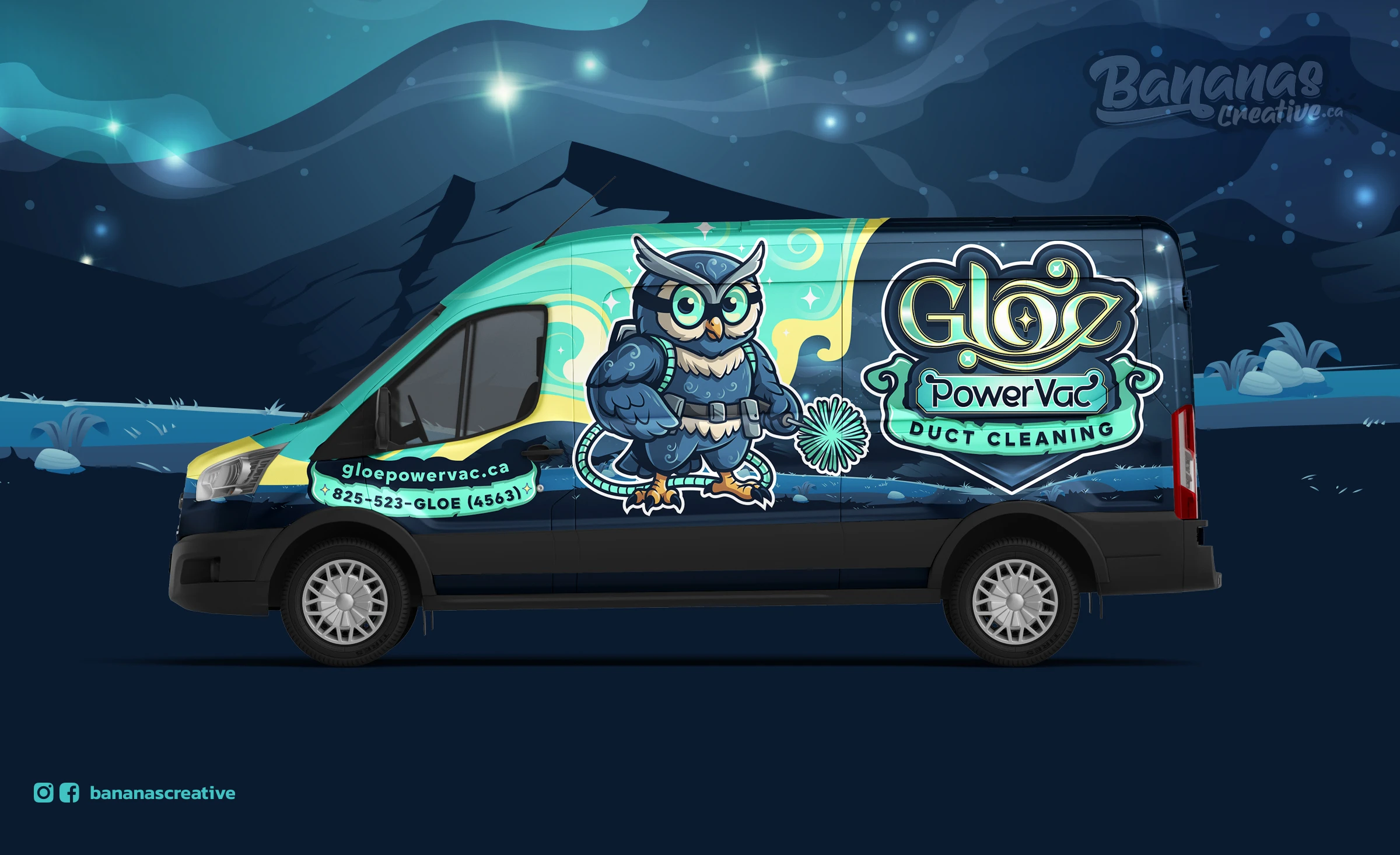 Custom vehicle wrap design for duct cleaning van