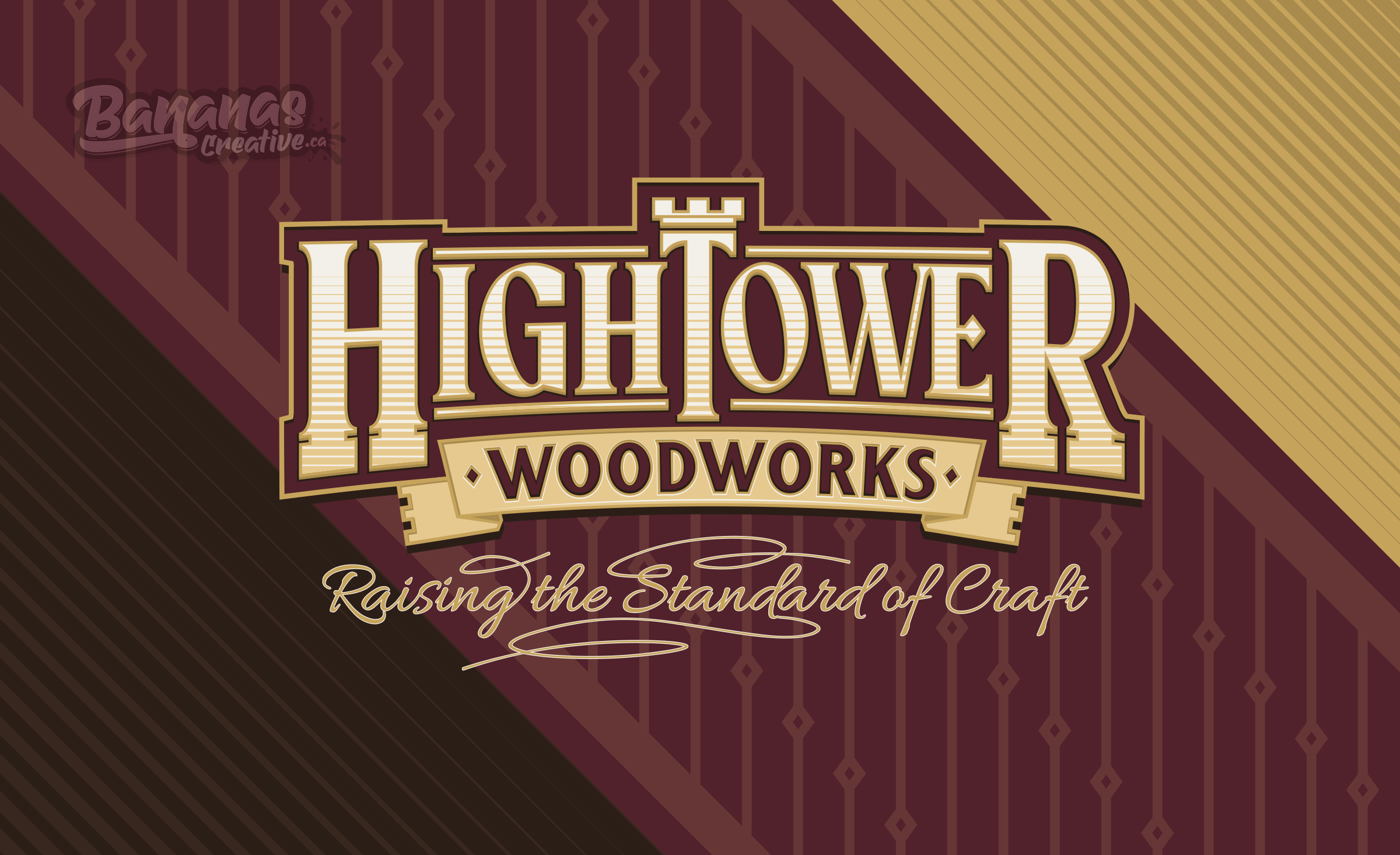 Hightower Woodworks branding showing logo, color palette, for a custom stairs and railings company
