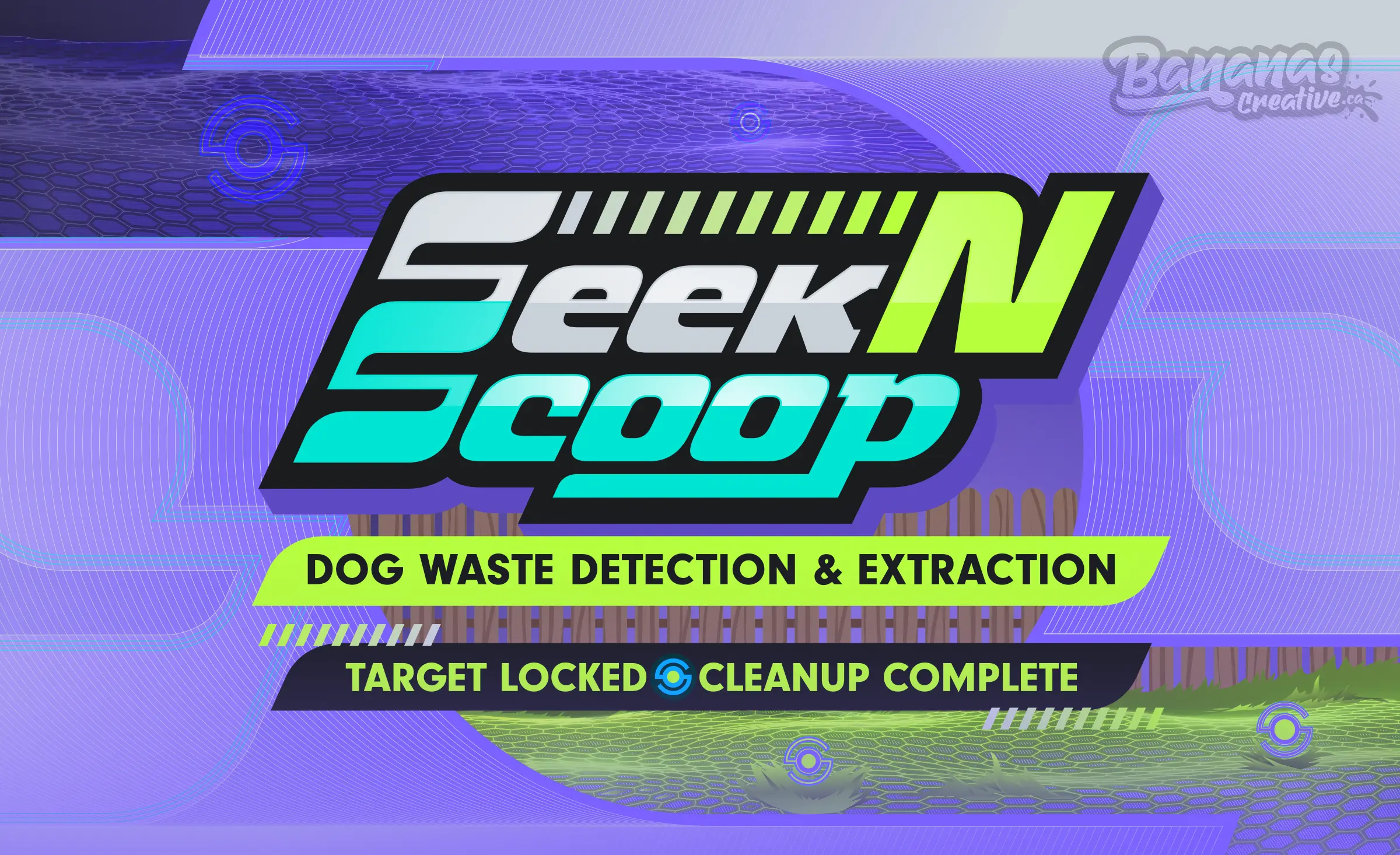 Seek N Scoop primary logo featuring bold GRITSTORM typography in electric teal and neon lime on graphite black, with the tagline 'Dog Waste Detection & Extraction' in clean Neuzeit Grotesk — designed to communicate precision and professionalism in the pet waste removal industry.