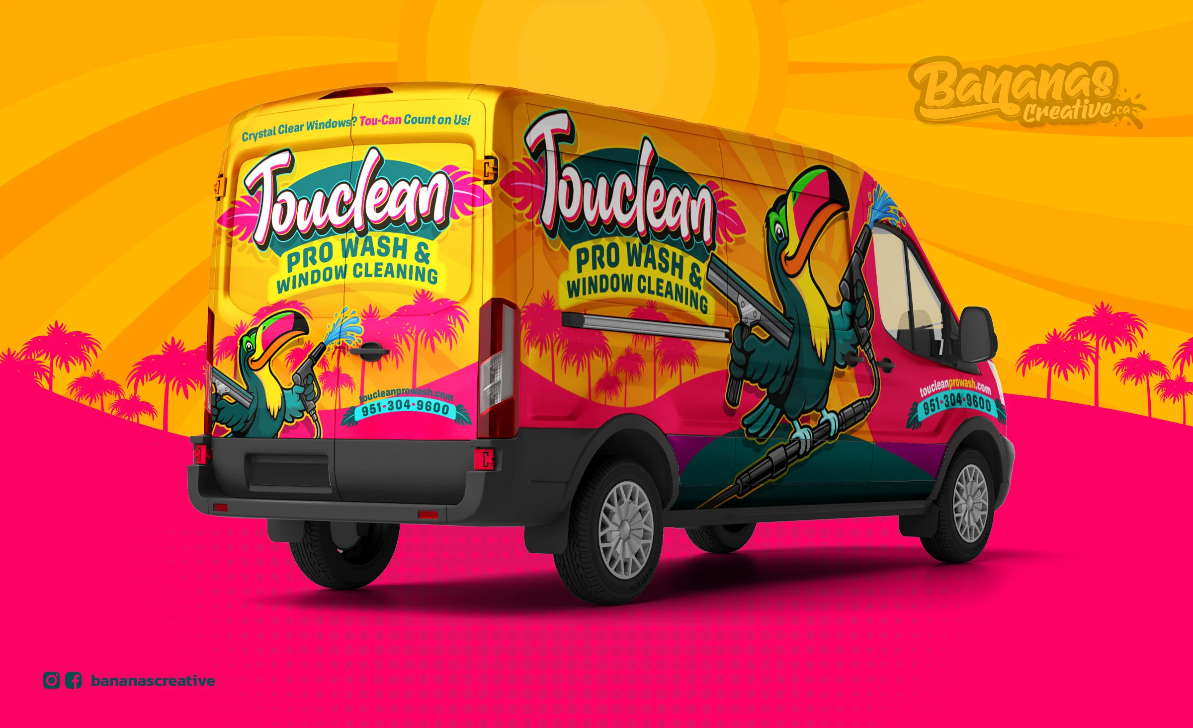 Touclean Pro Wash vehicle wrap designed by Bananas Creative.