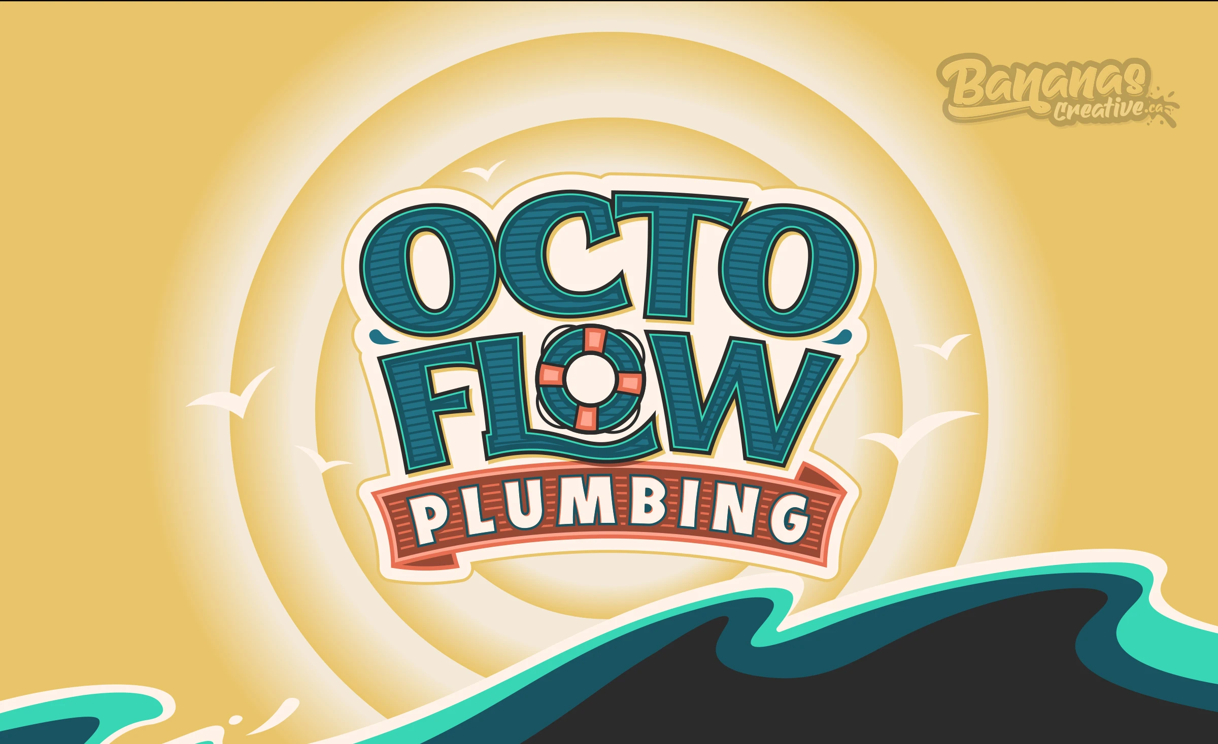 Octoflow Plumbing brand identity designed by Bananas Creative