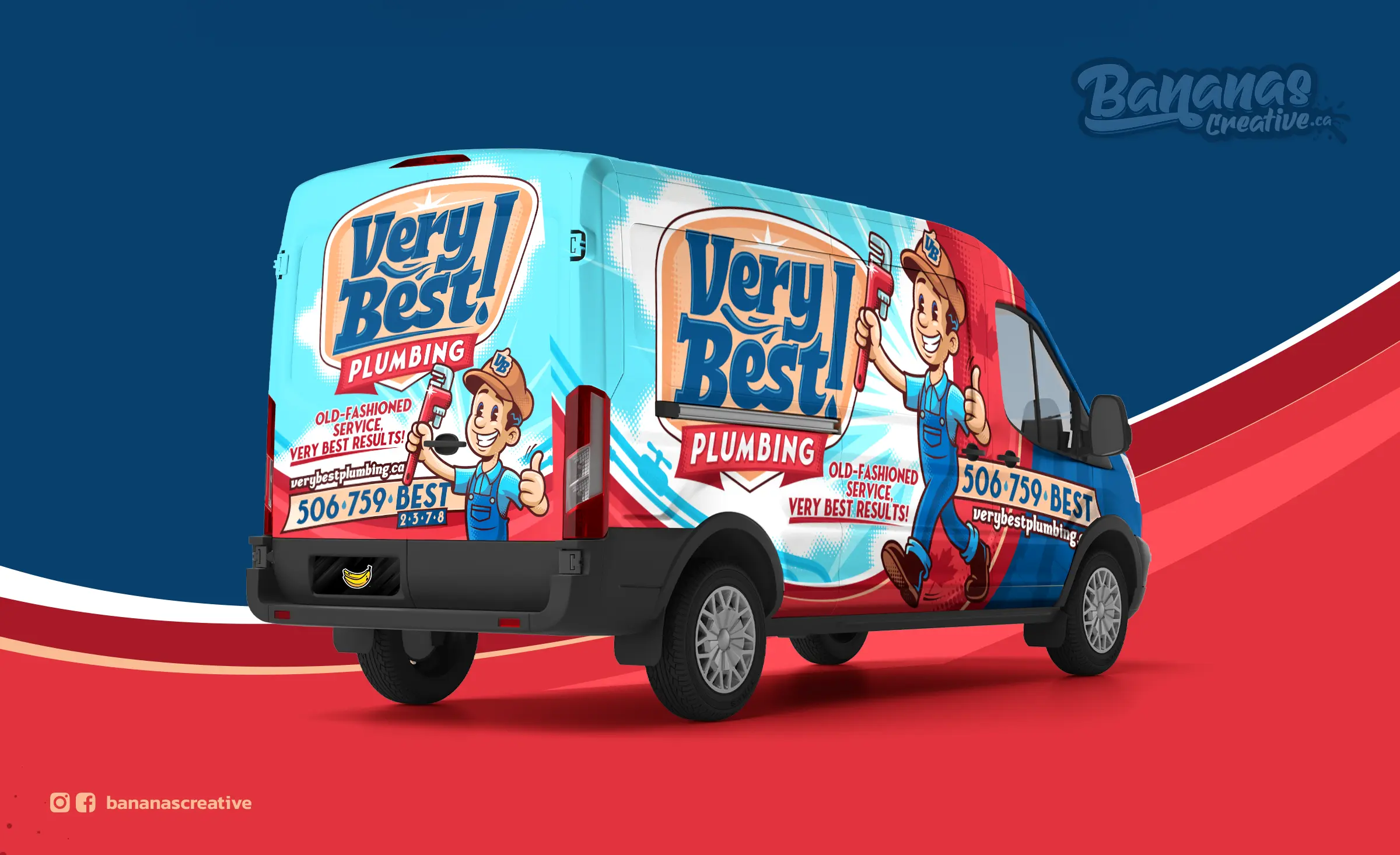 Very Best! Plumbing van wrap designed by Bananas Creative.