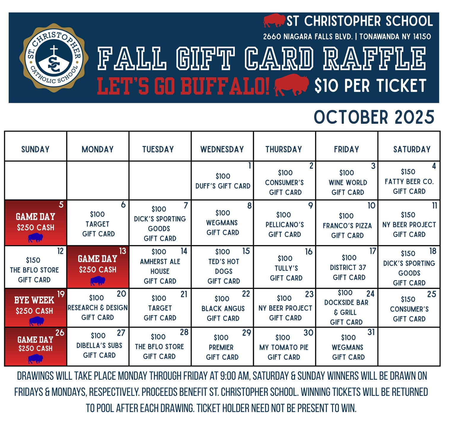 Fall Lets Go Buffalo 2025 Gift Card Raffle Winners
