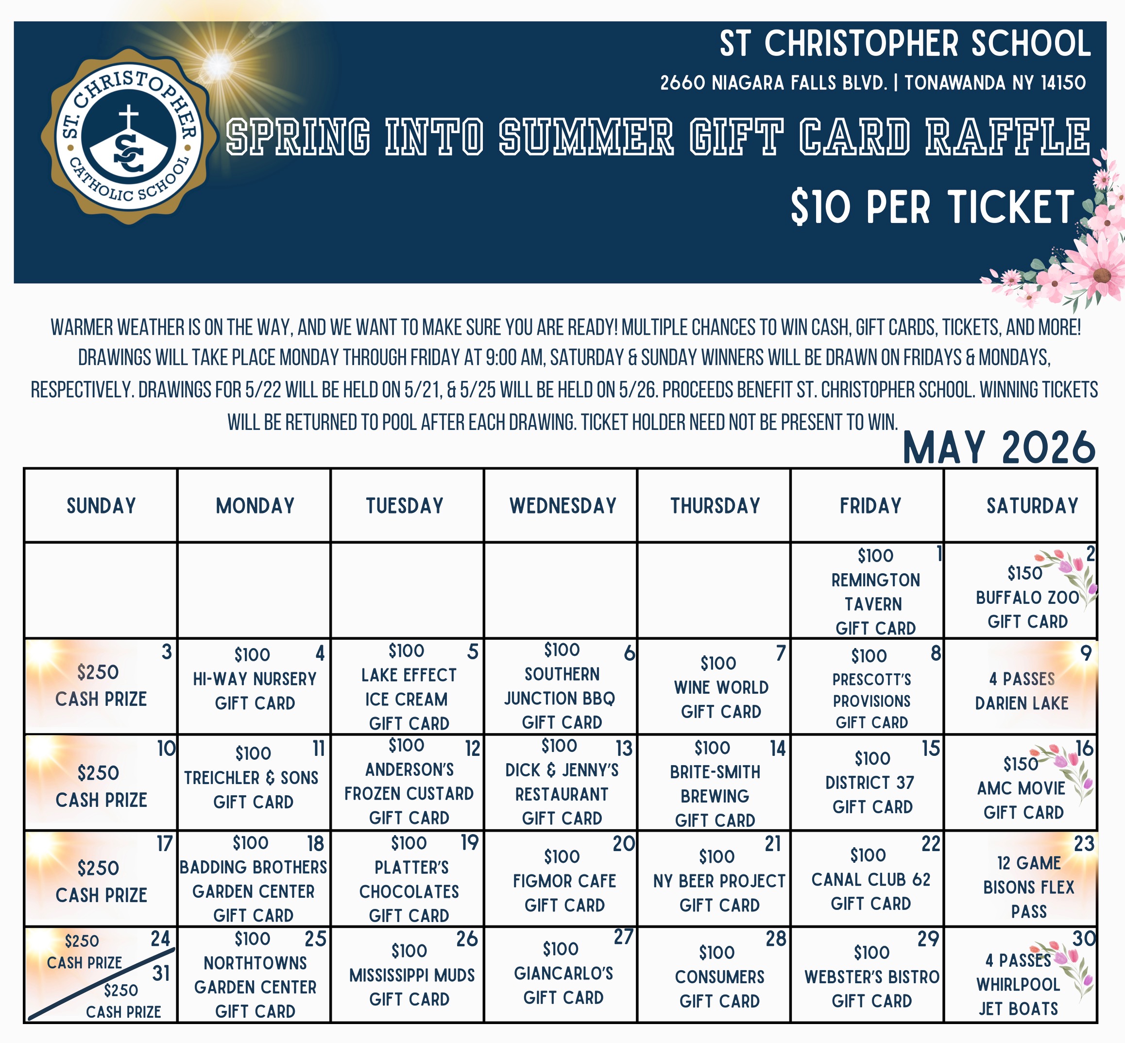SPRING INTO summer 2026 Gift Card Raffle Winners