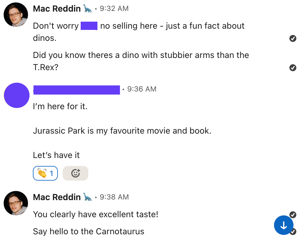 Mac asking to give a dinosaur fact