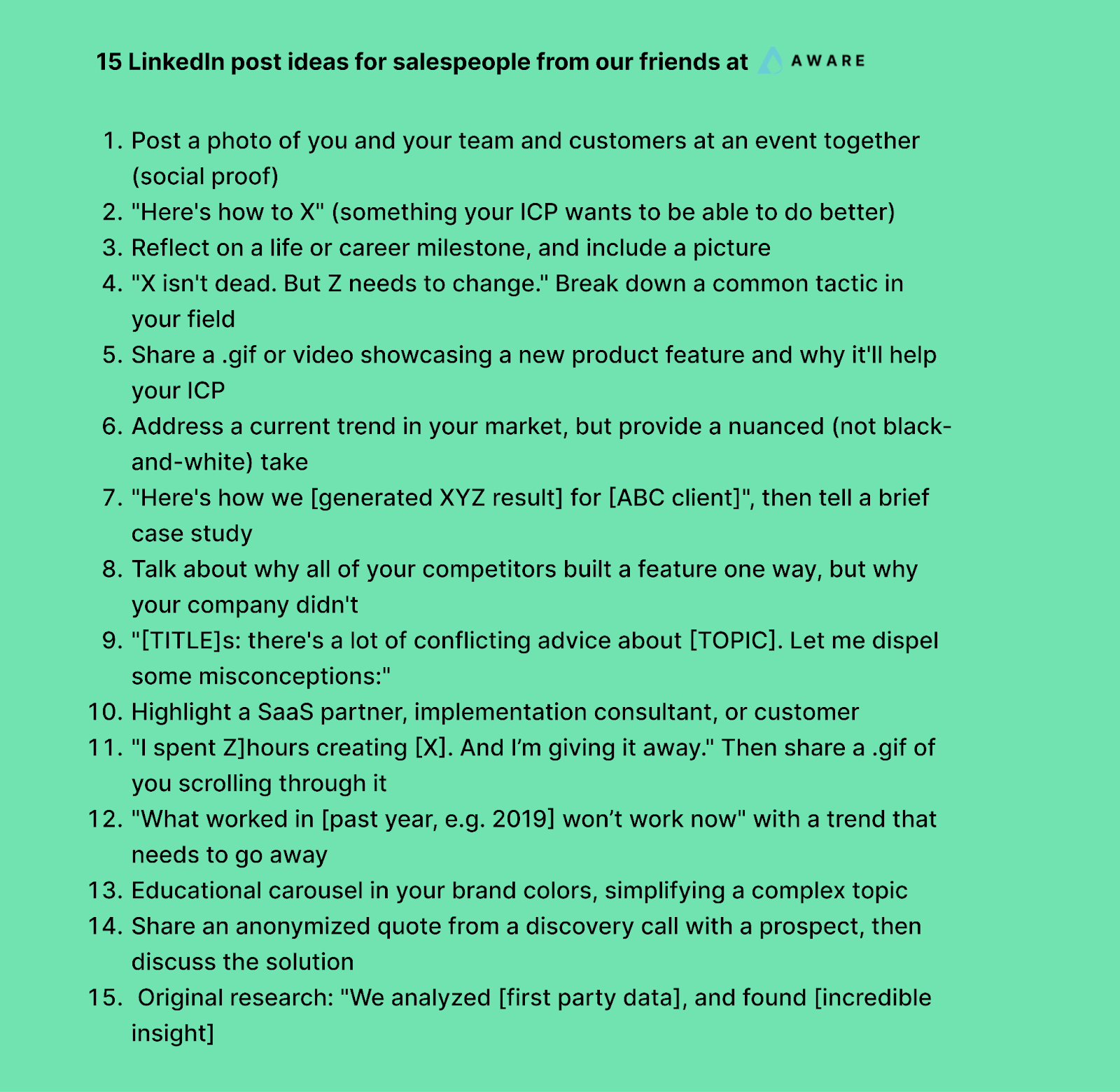 15 LinkedIn post ideas for salespeople