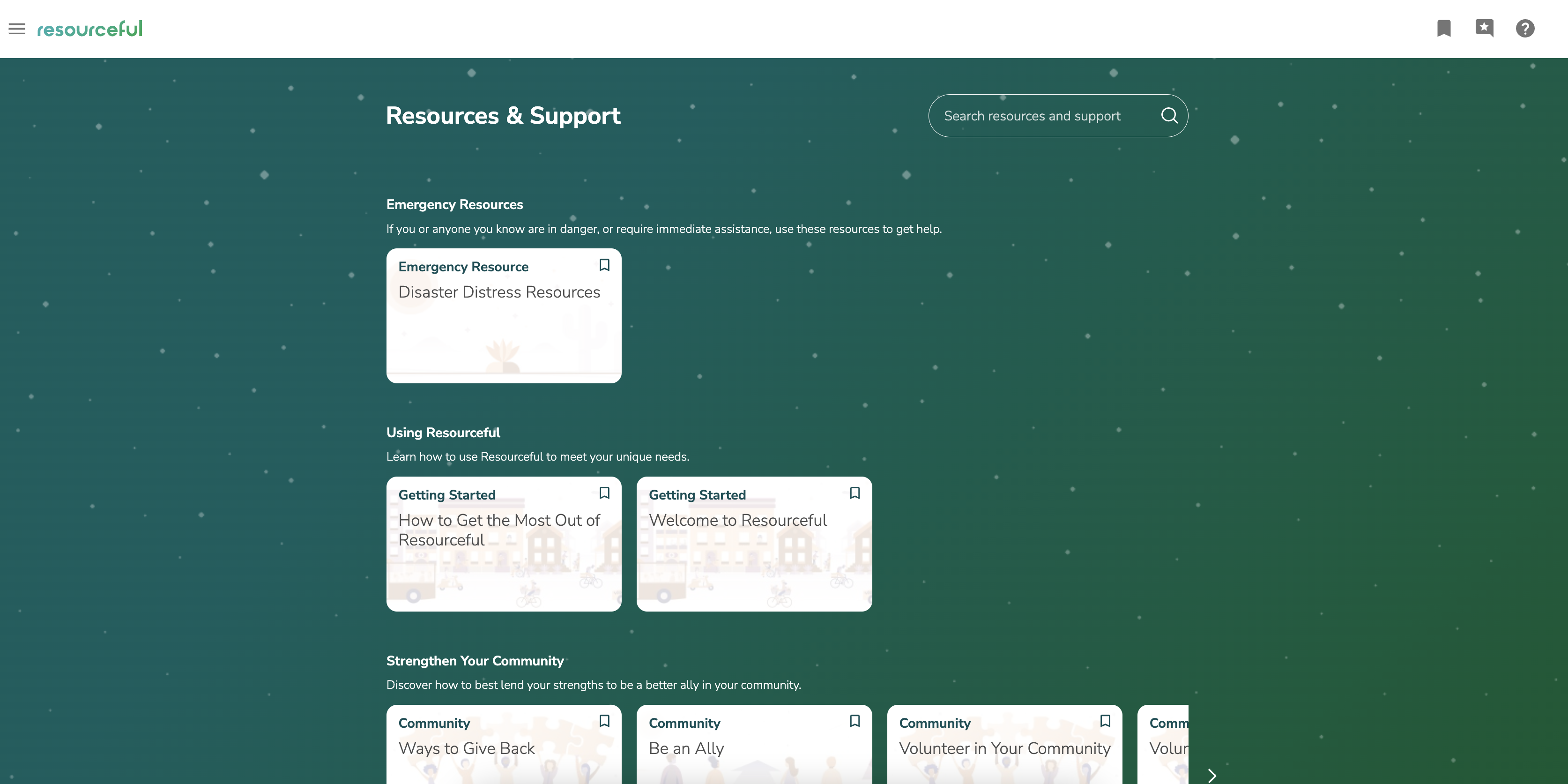Resourceful home screen