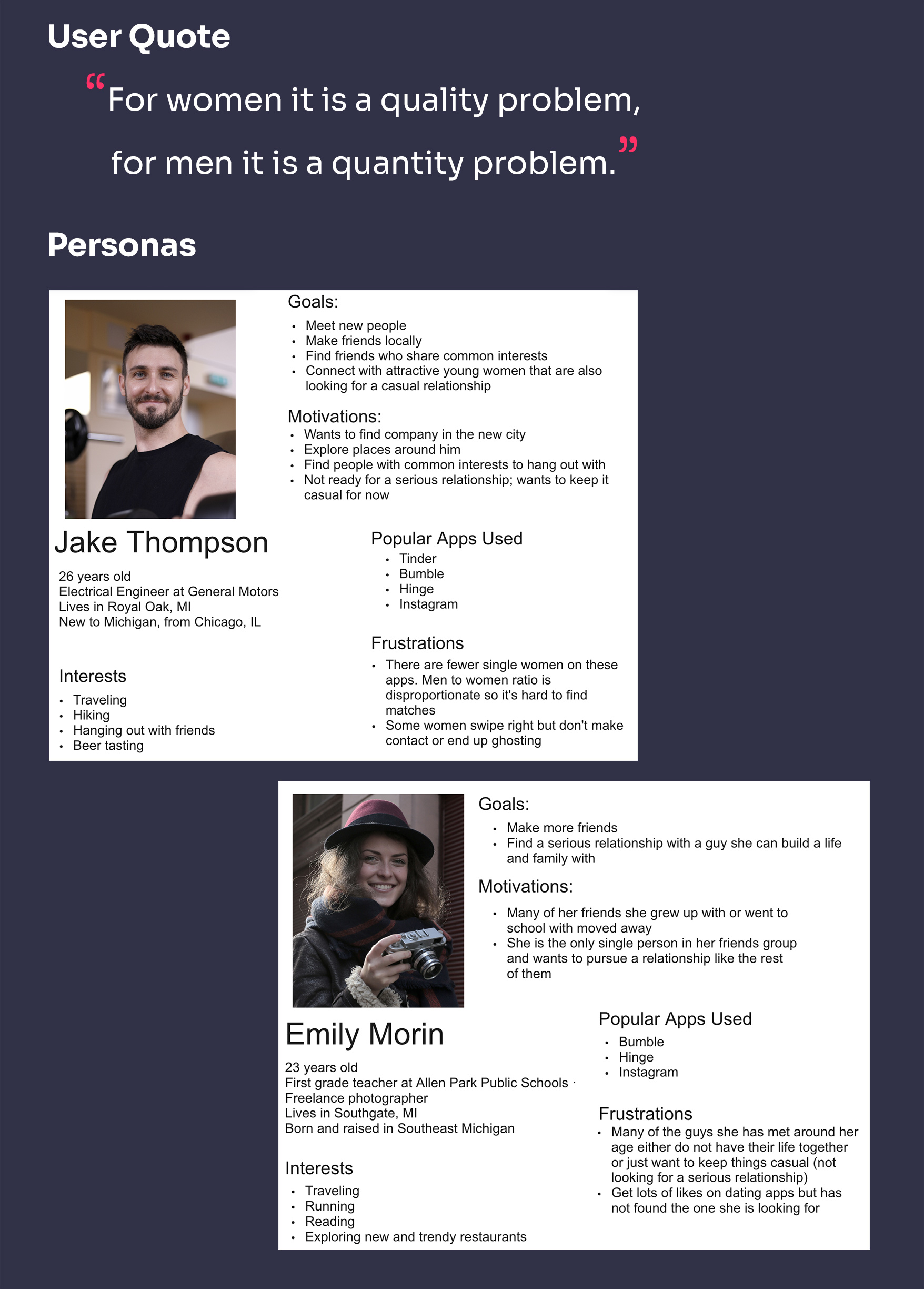 Choosy - Personas and user quote