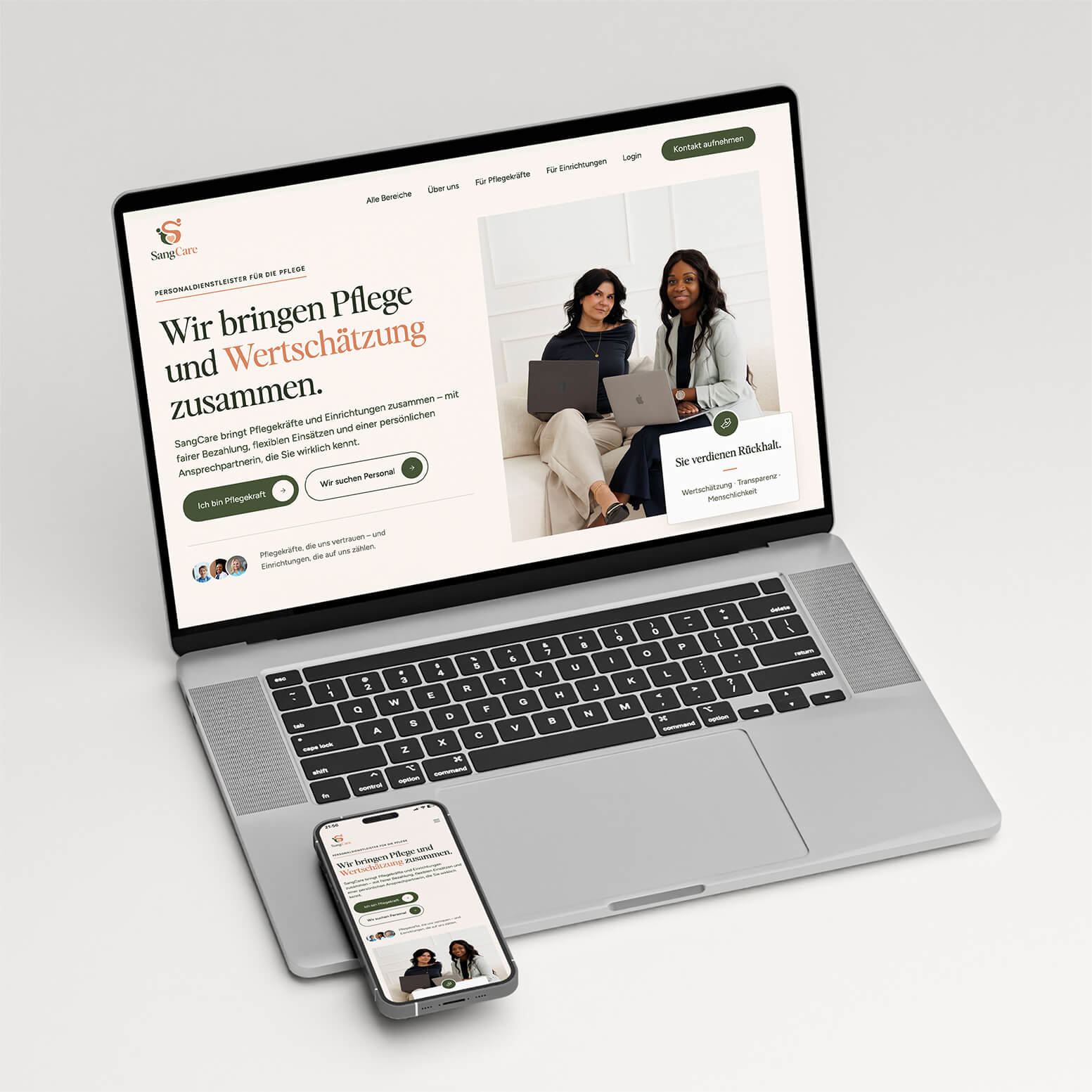 Sweet Spot Yoga website on a laptop and smartphone