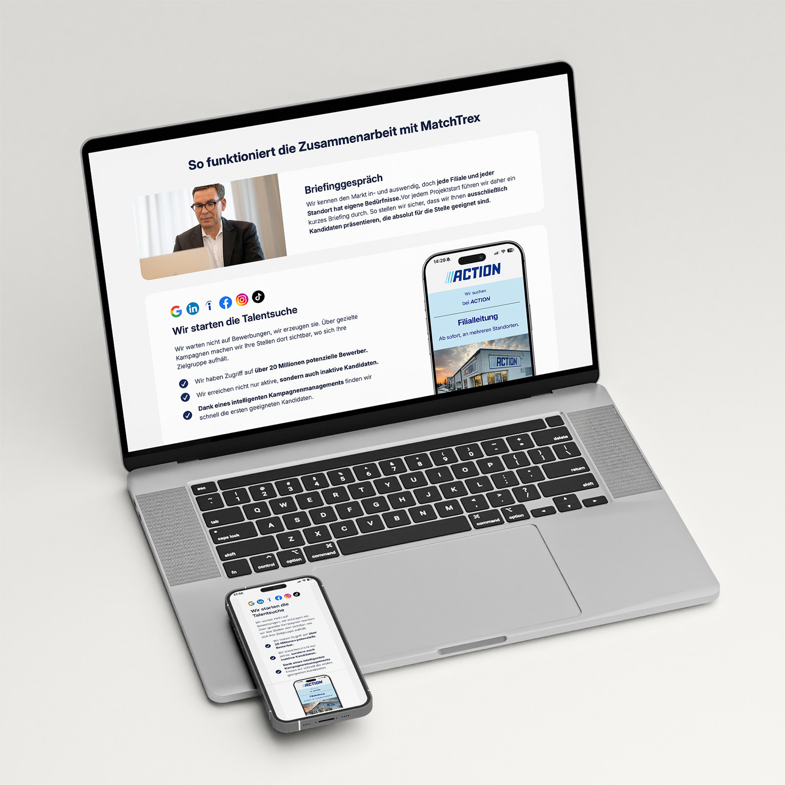 Cloud 5 practice website on a laptop and smartphone