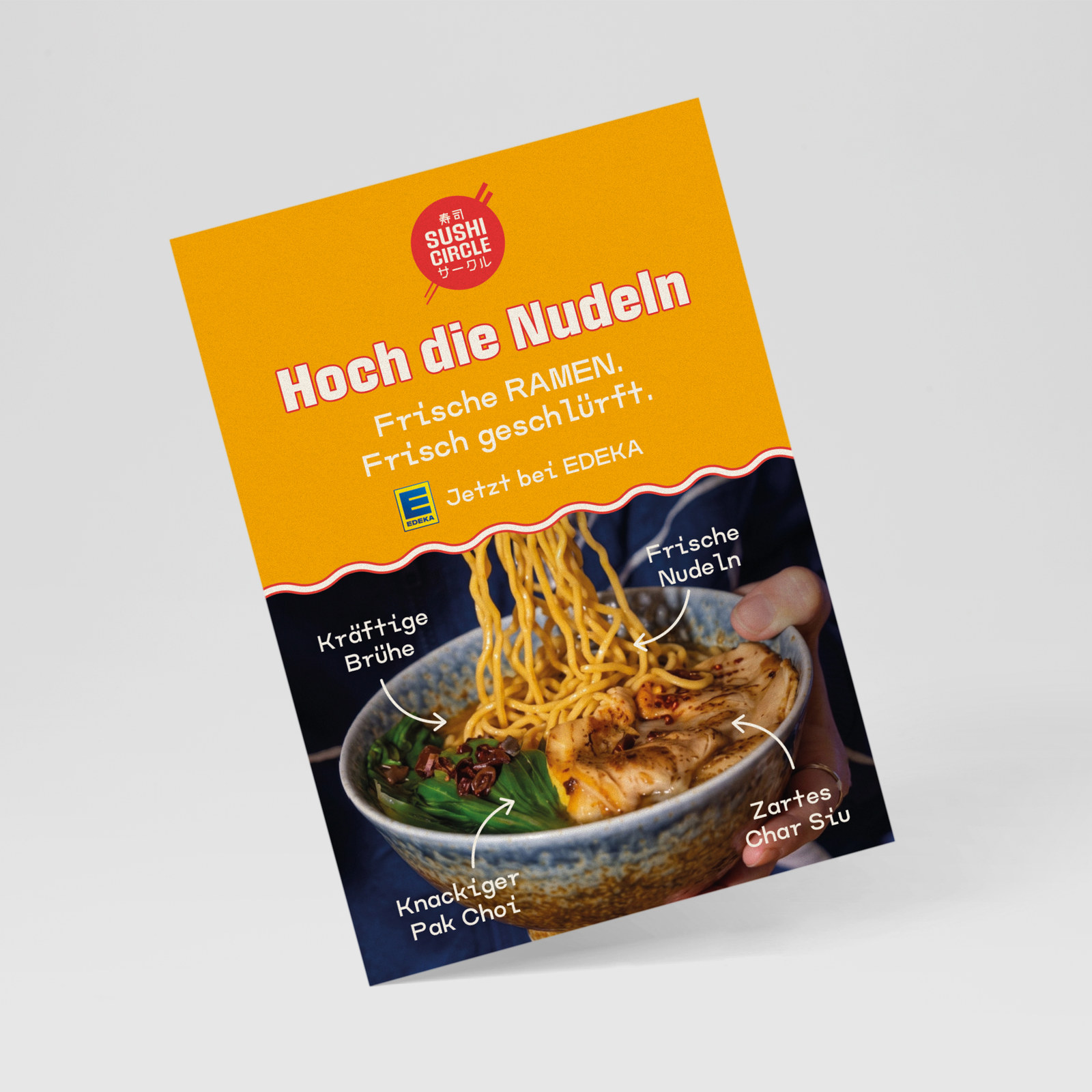 “Hoch die Nudeln” ramen poster for Sushi Circle