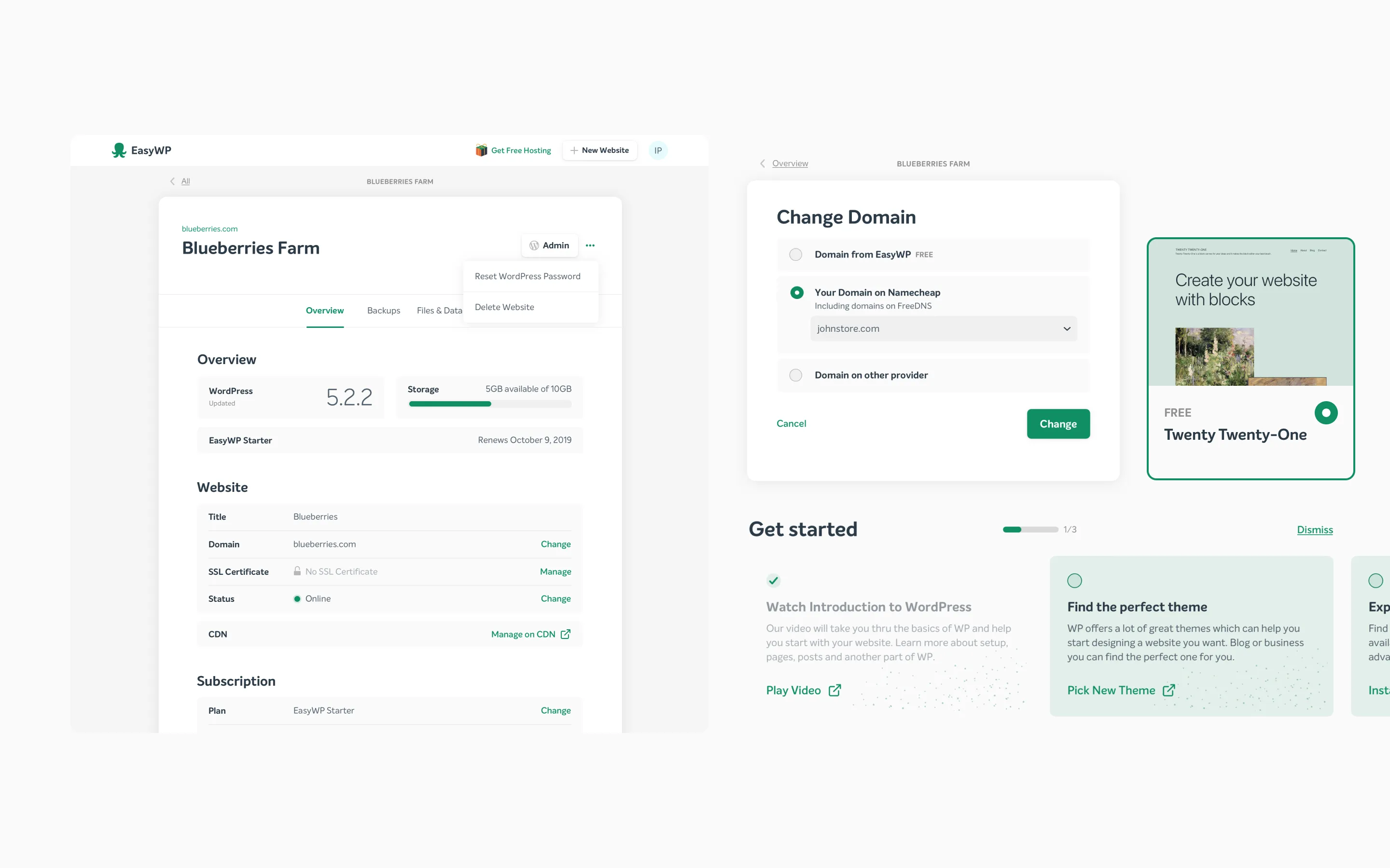 Web App design for EasyWP