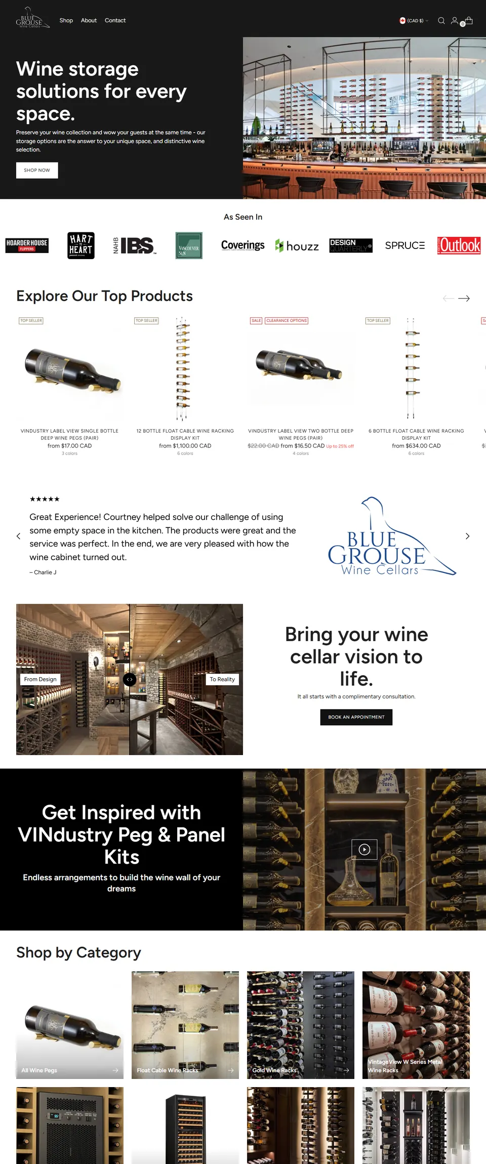 Blue Grouse Wine Cellars online store homepage