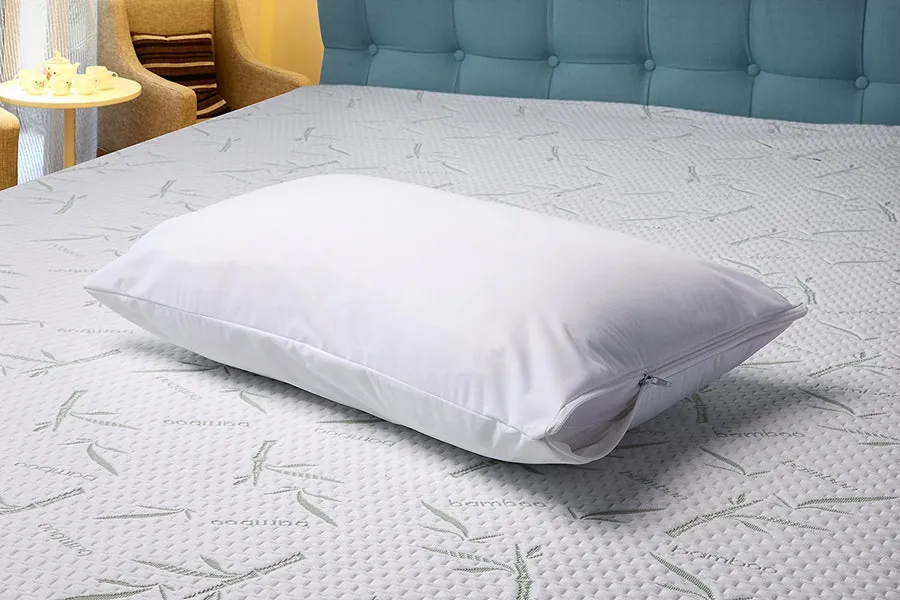 Northern Feather pillow protector on a mattress