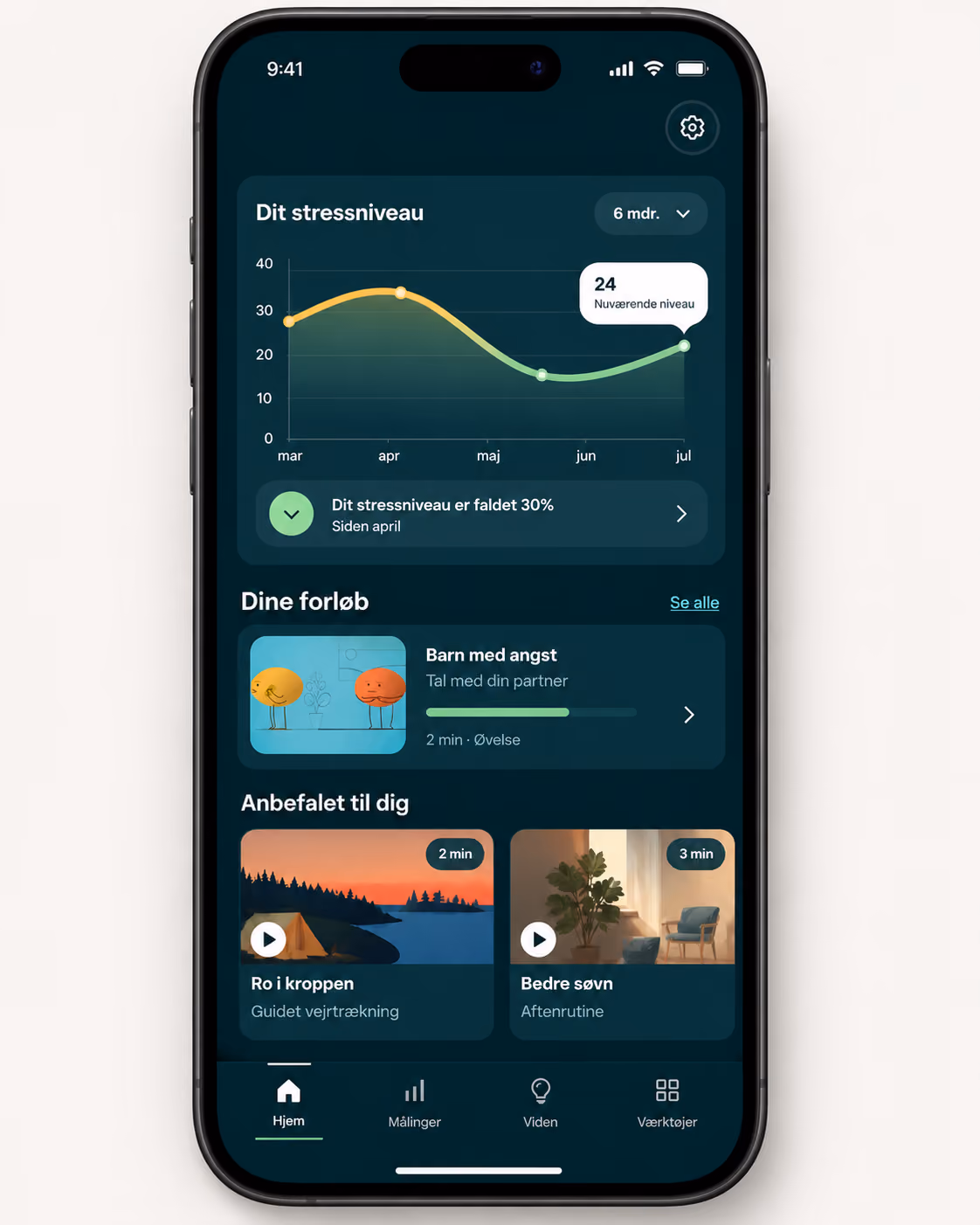 OrbisCure app på mobiltelefon