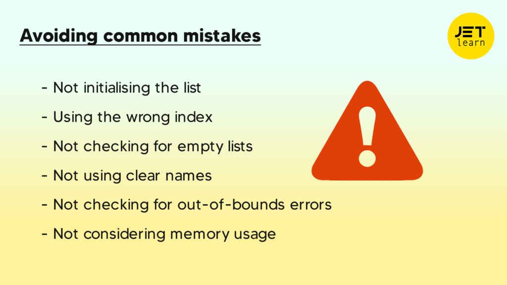 Avoiding common mistakes Lists in Scratch