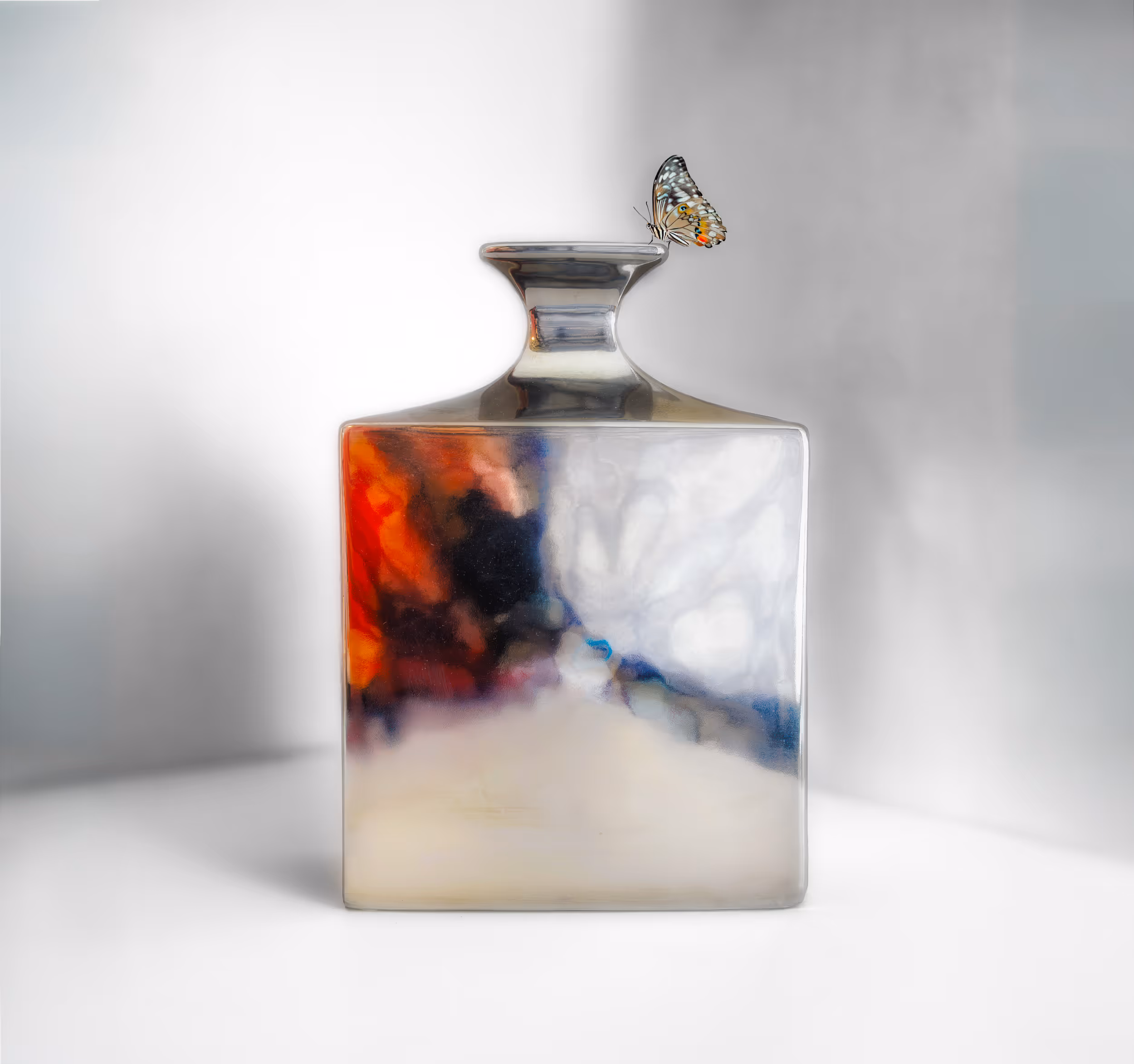 Blue Car on the Highway