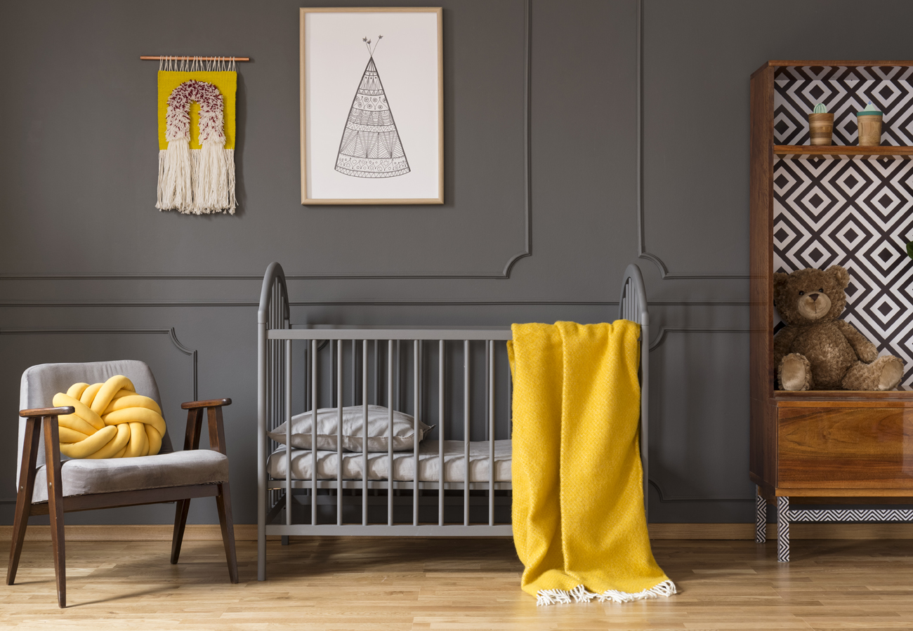 Inspiration Kinderzimmer grau gelb